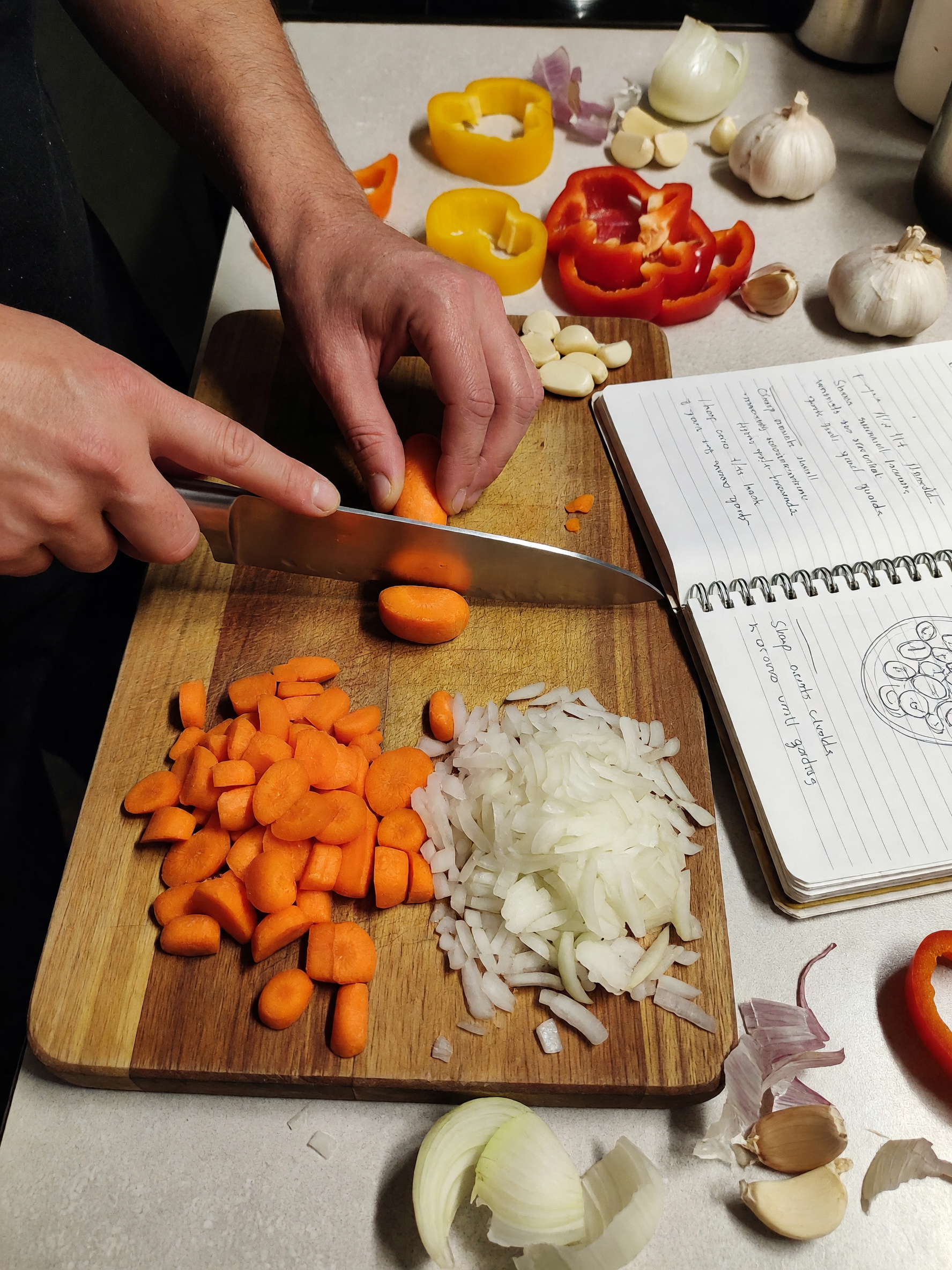 chopping away while the rice simmers, this curry is gonna slap later #homecookin