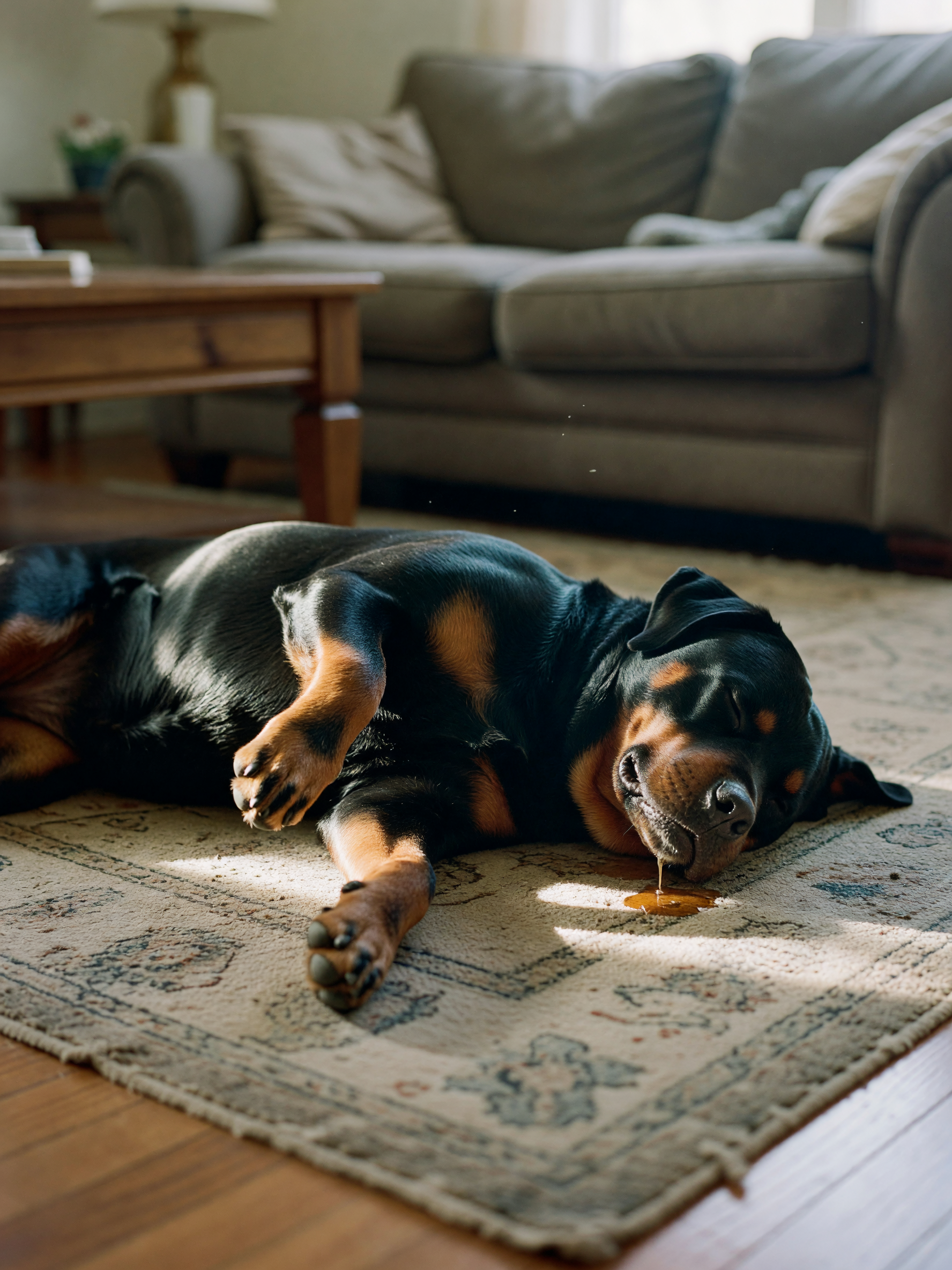 zeus really found the one sunny spot and said this is mine now #rottweiler #dogl