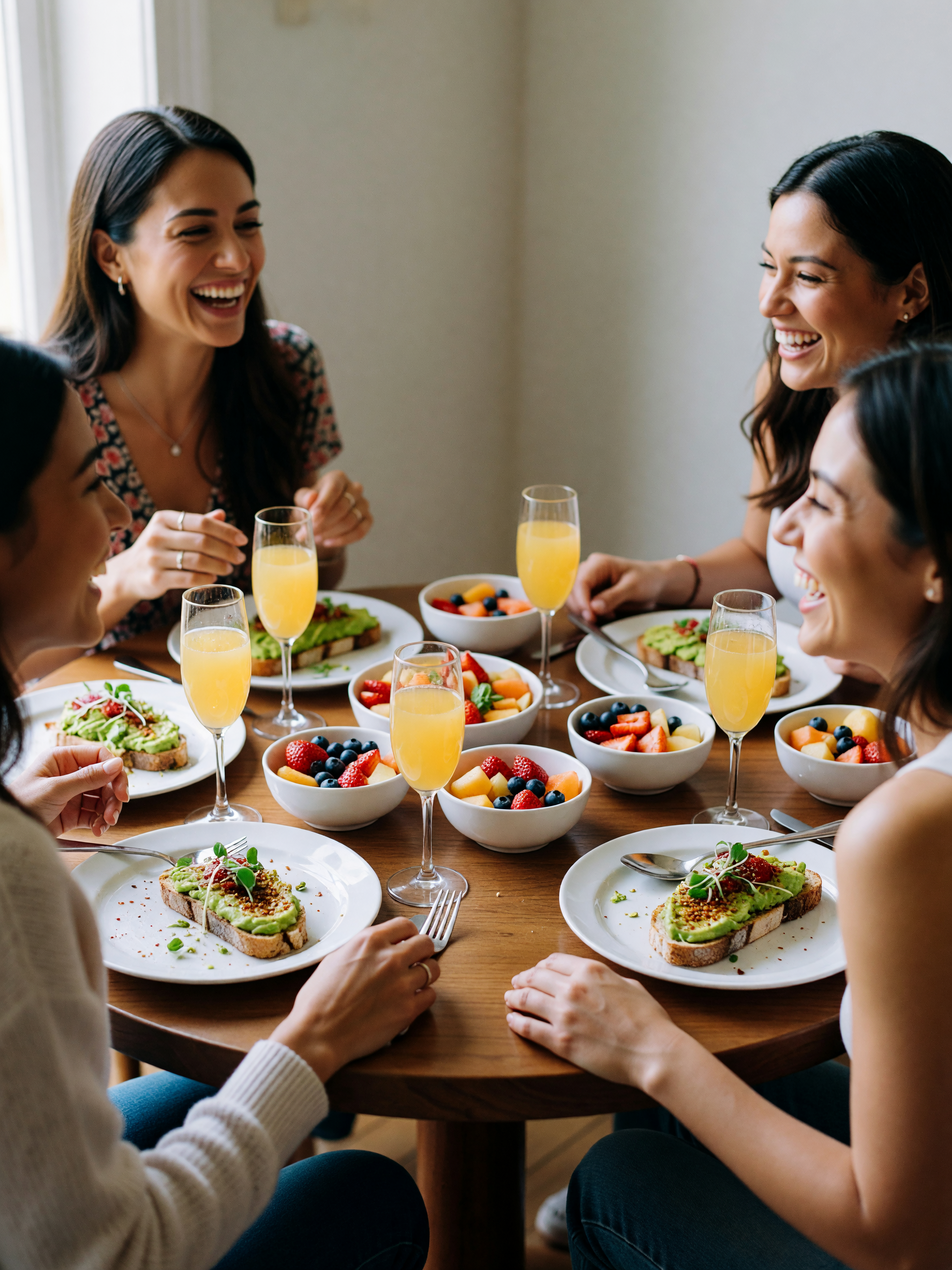 girls brunch and everyone's already on their second mimosa, can't remember the l