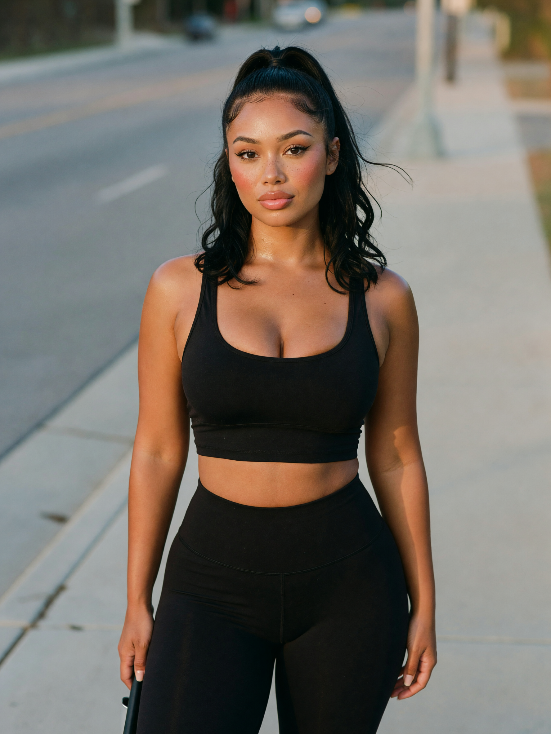 walk done, ponytail swinging, this athleisure set actually stayed cute the whole time #walk #glow