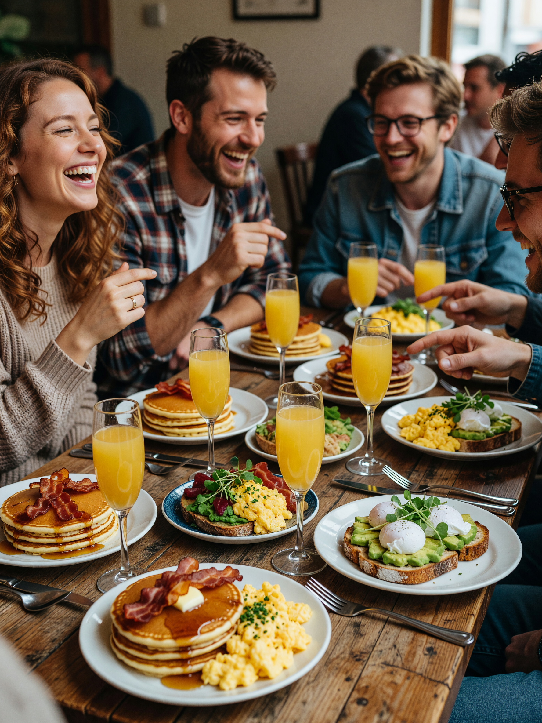 brunch with the girls today and we couldn't stop laughing. mimosas all around an