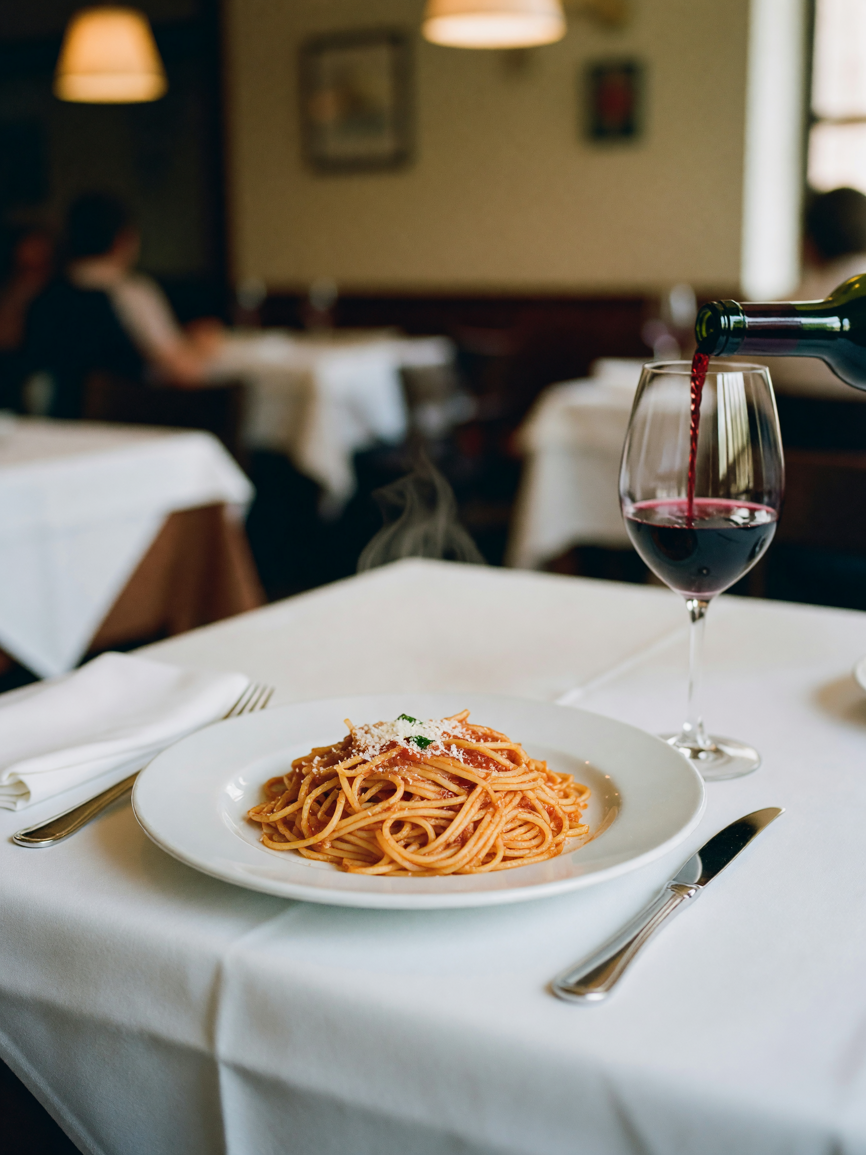 date night dinner, started with pasta and now debating if I need dessert too. th