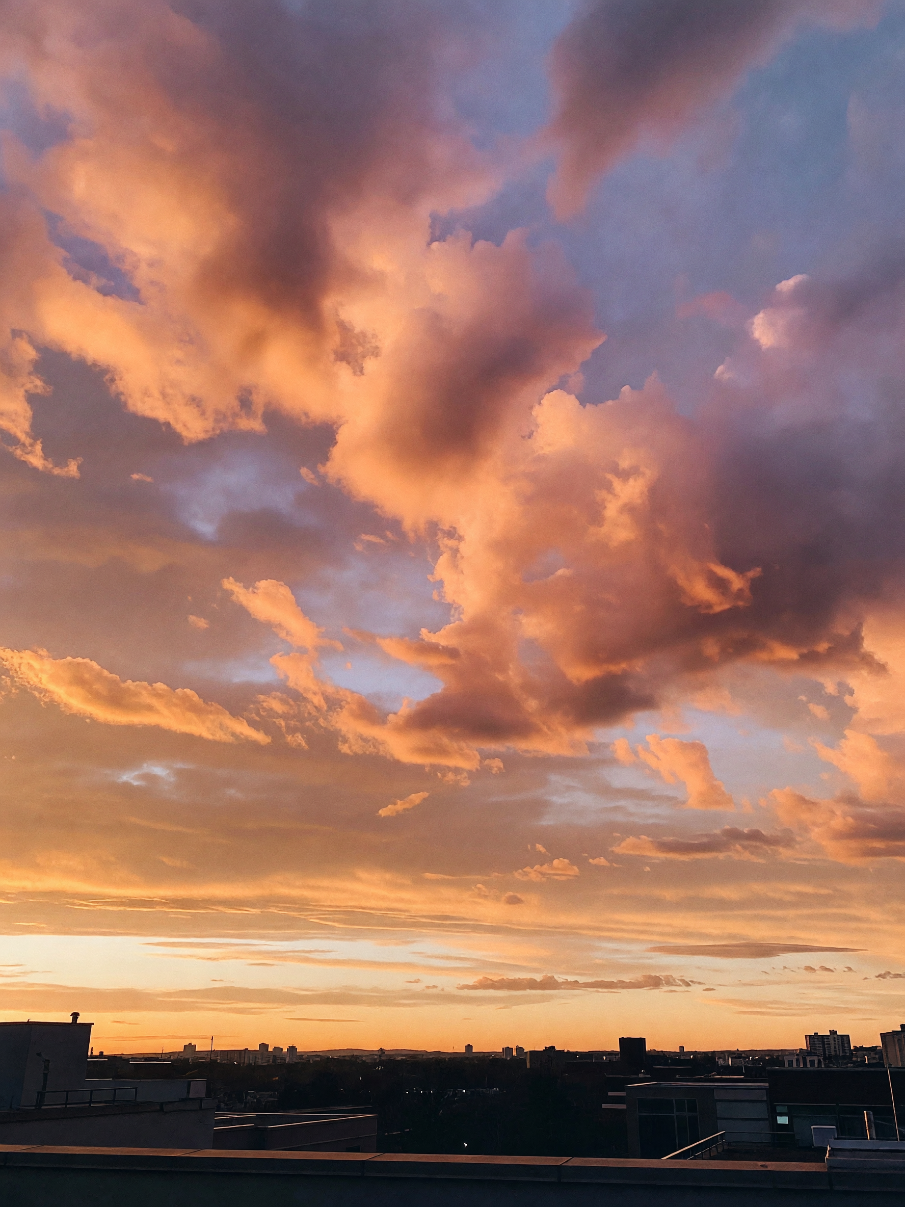 caught the sky turning that soft orange right before it faded. worth the walk up
