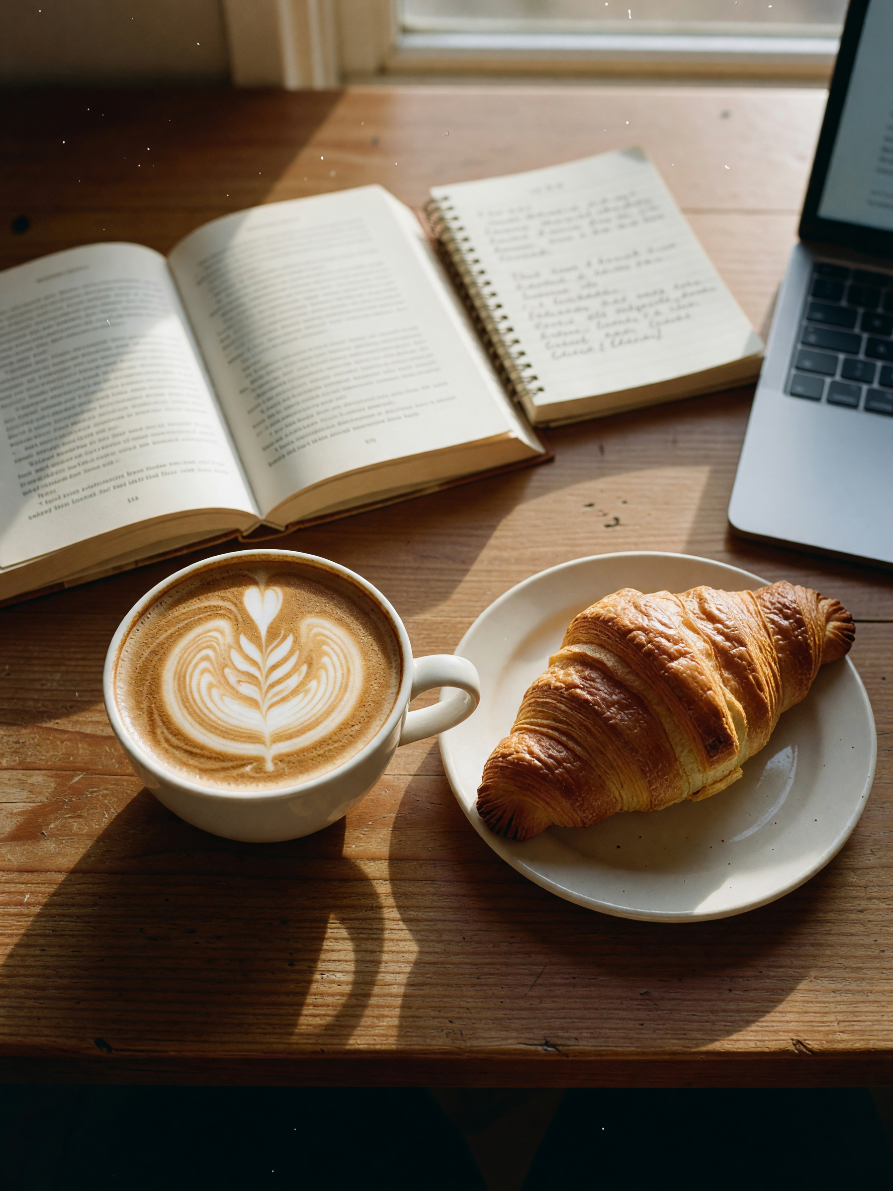 slow morning with this latte and a book i can't put down ☕️