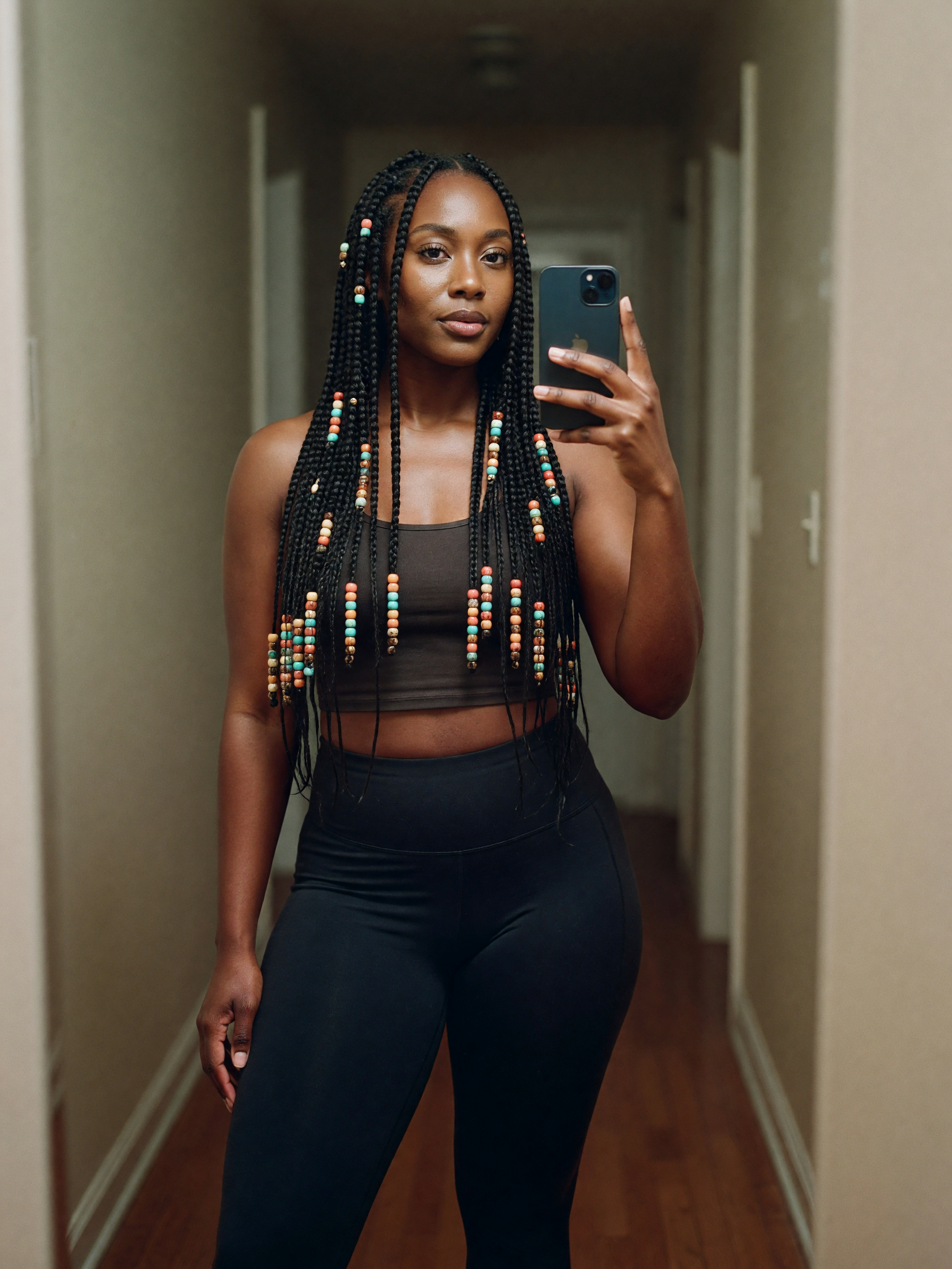 quick fit check before heading out. these pants survived every yoga class and st