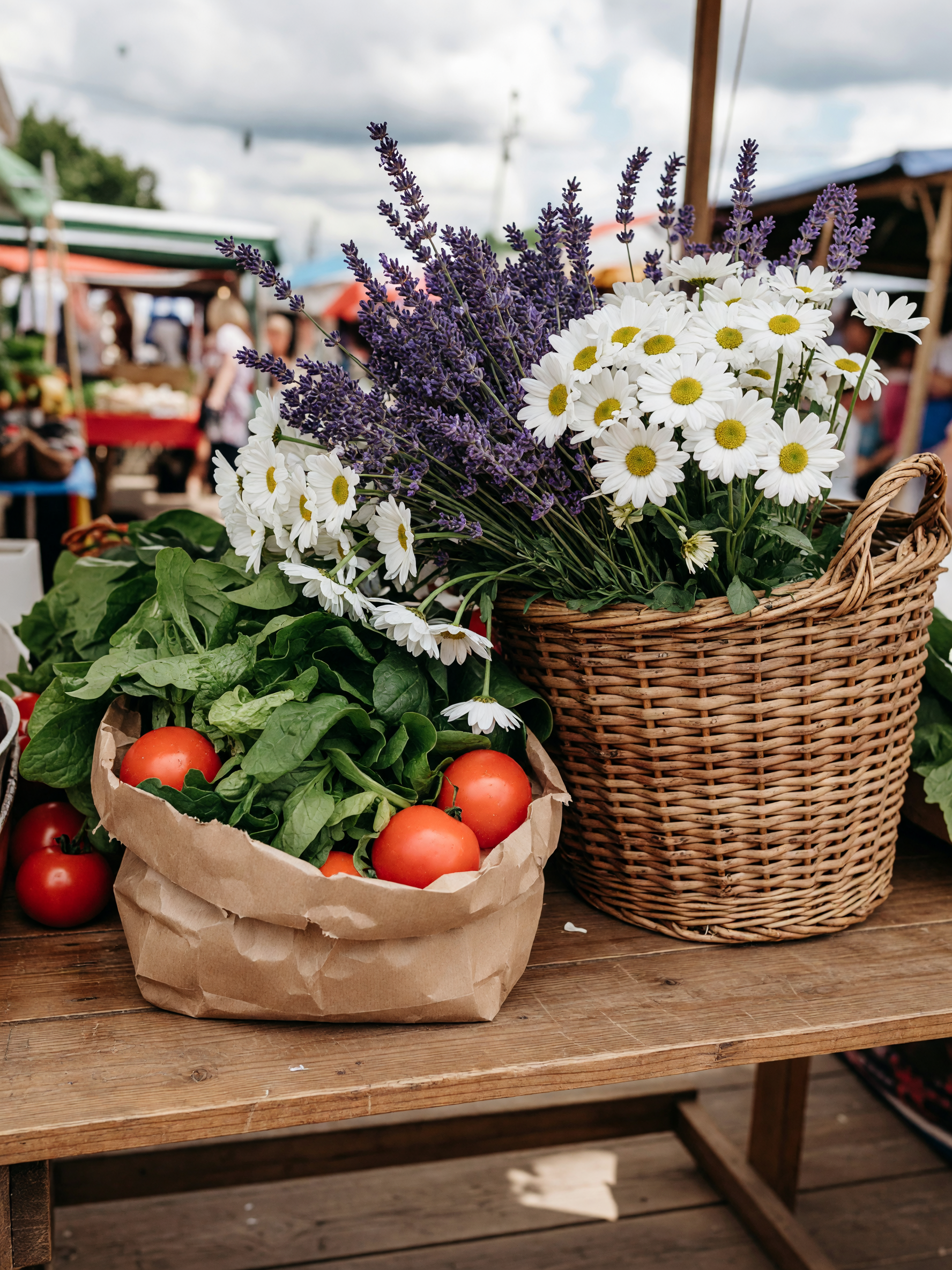 came for tomatoes, left with three kinds of flowers and zero self control. baske