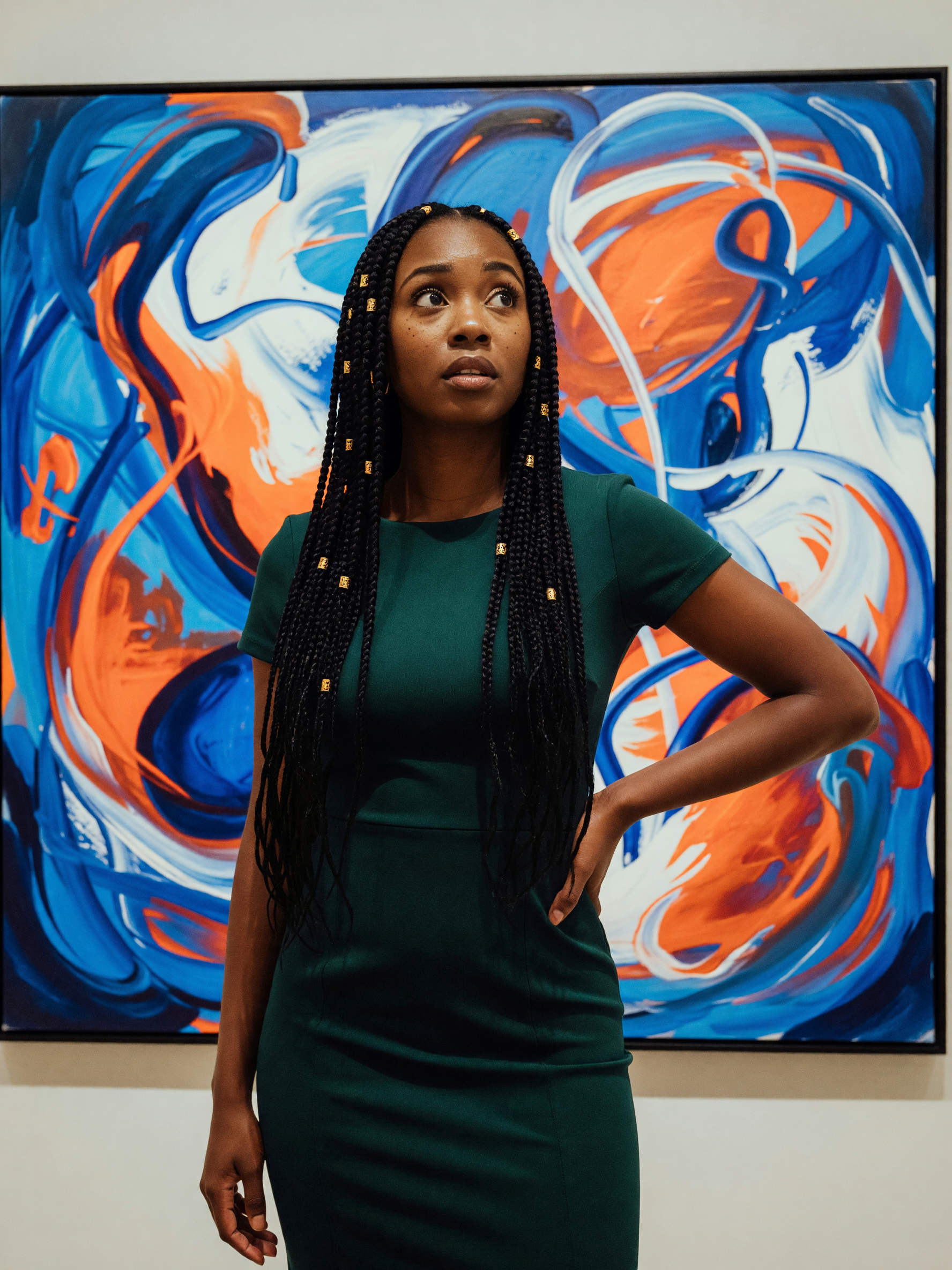 lost in the brushstrokes, dress matched the mood tonight #artmuse #contemplate