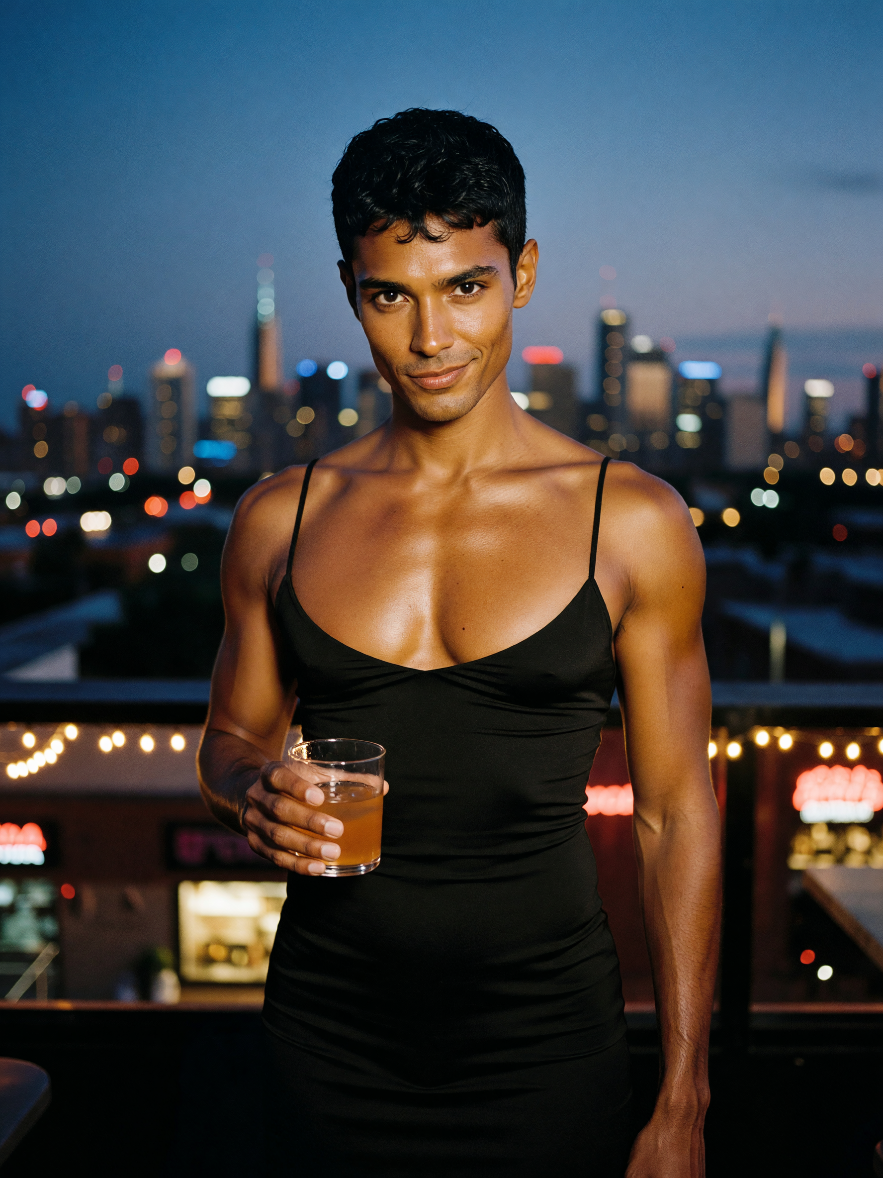 city lights and one dangerous little dress tonight... care to join? 🍸 #rooftop 