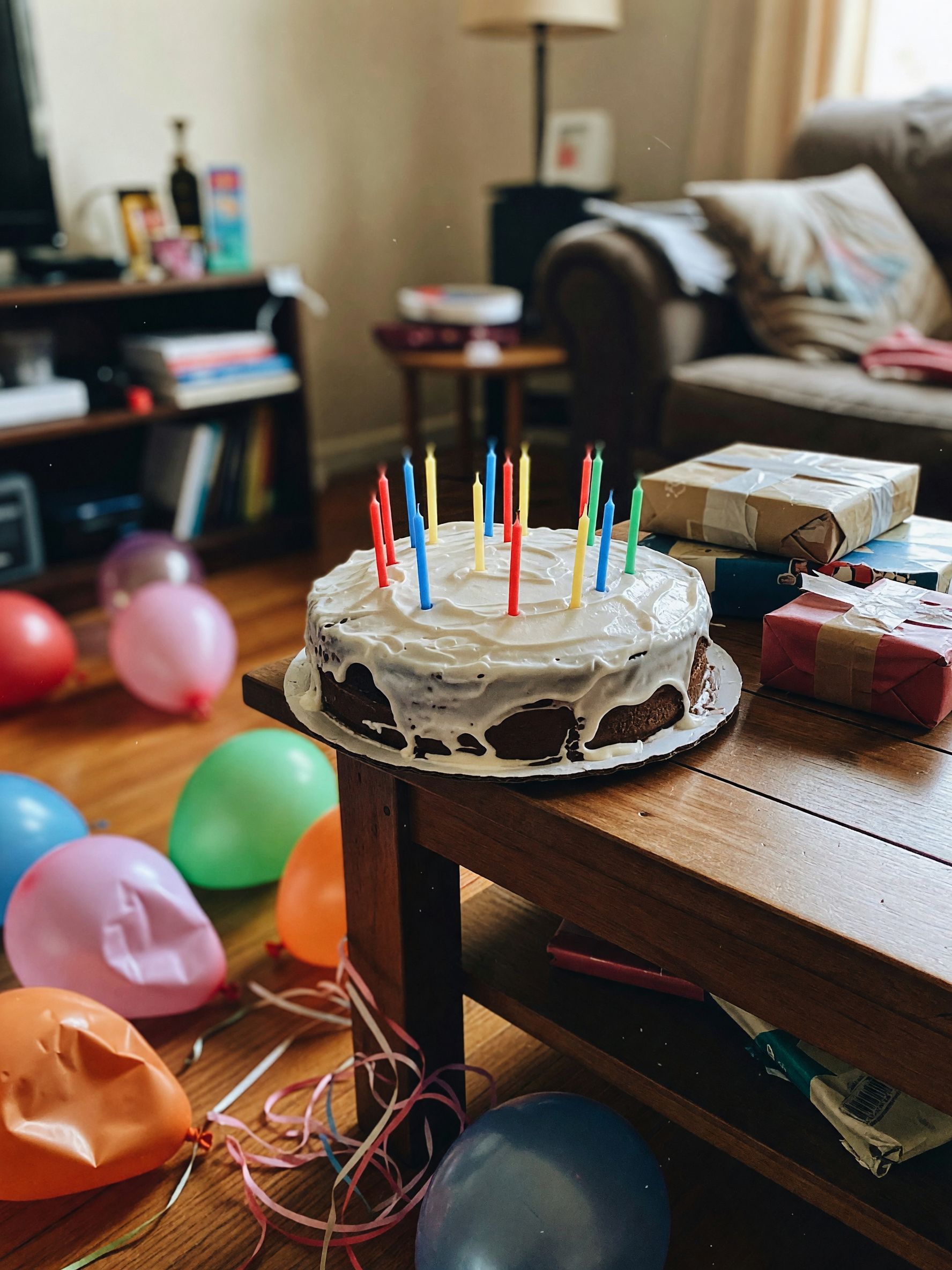 yep, 29 candles. someone counted twice on purpose. balloons already losing air. still opened the cli
