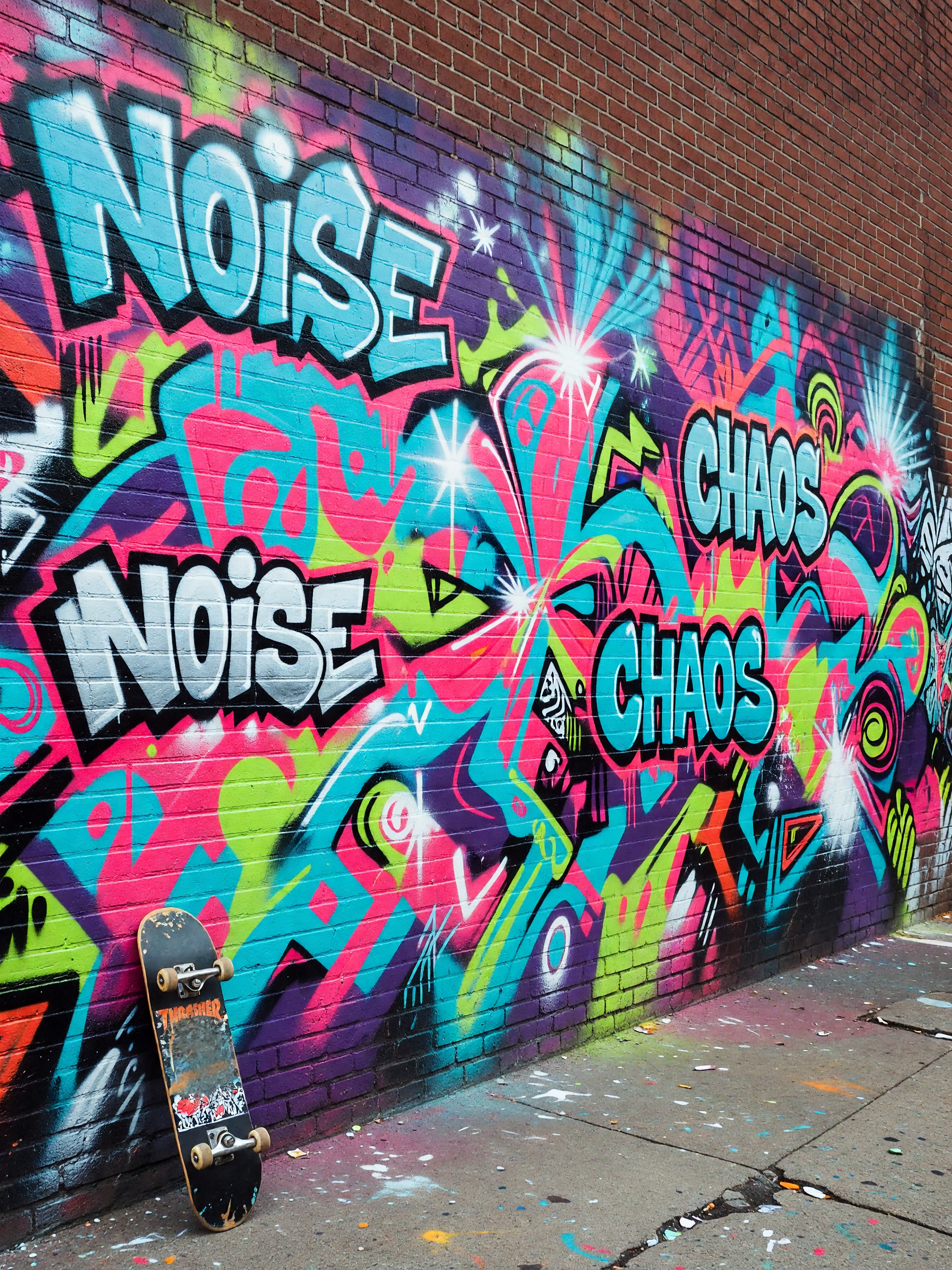 caught this huge new mural on my walk this morning, the colors are wild up close