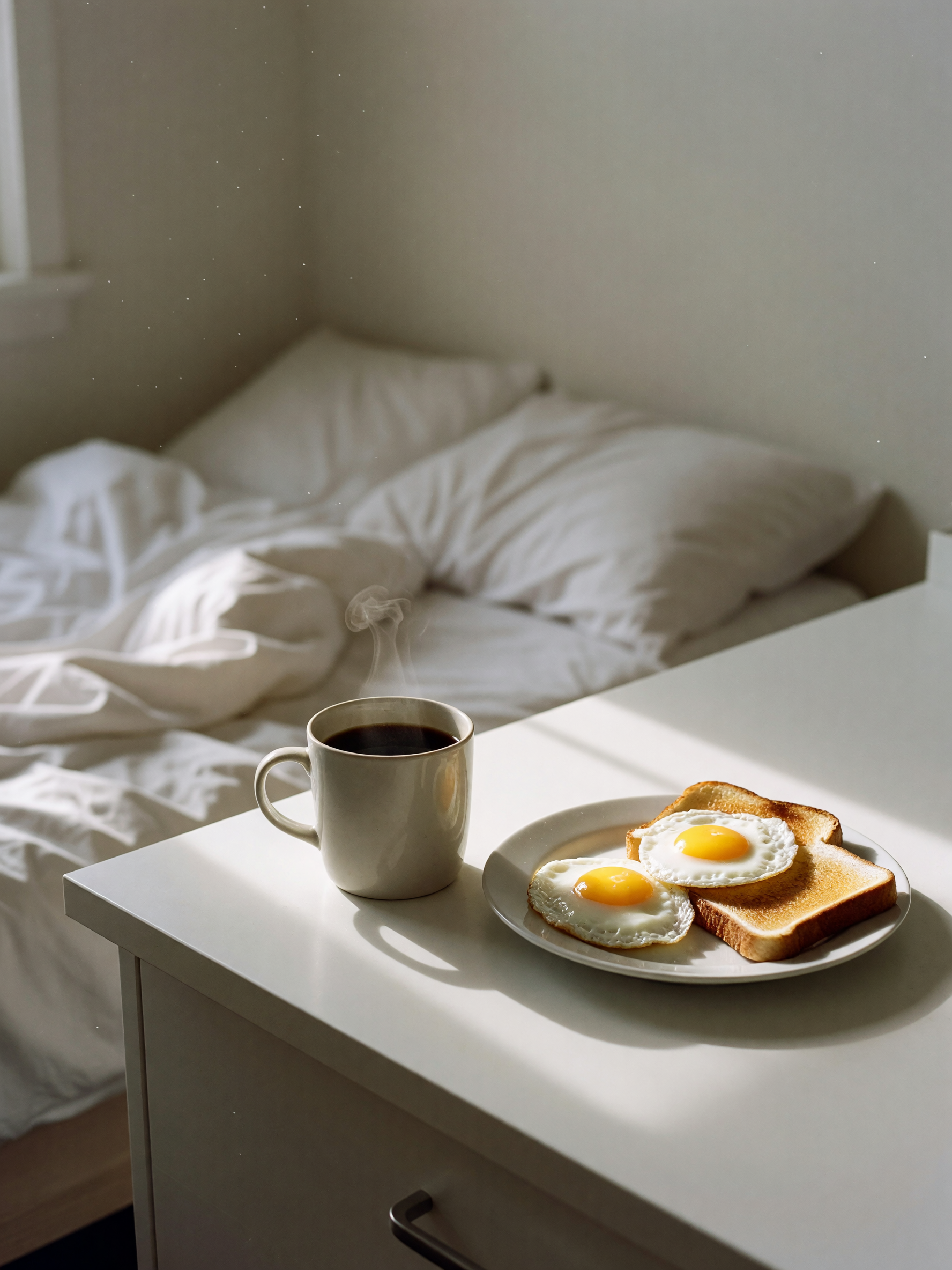 slow morning in the best way. coffee's already half gone and breakfast's disappe