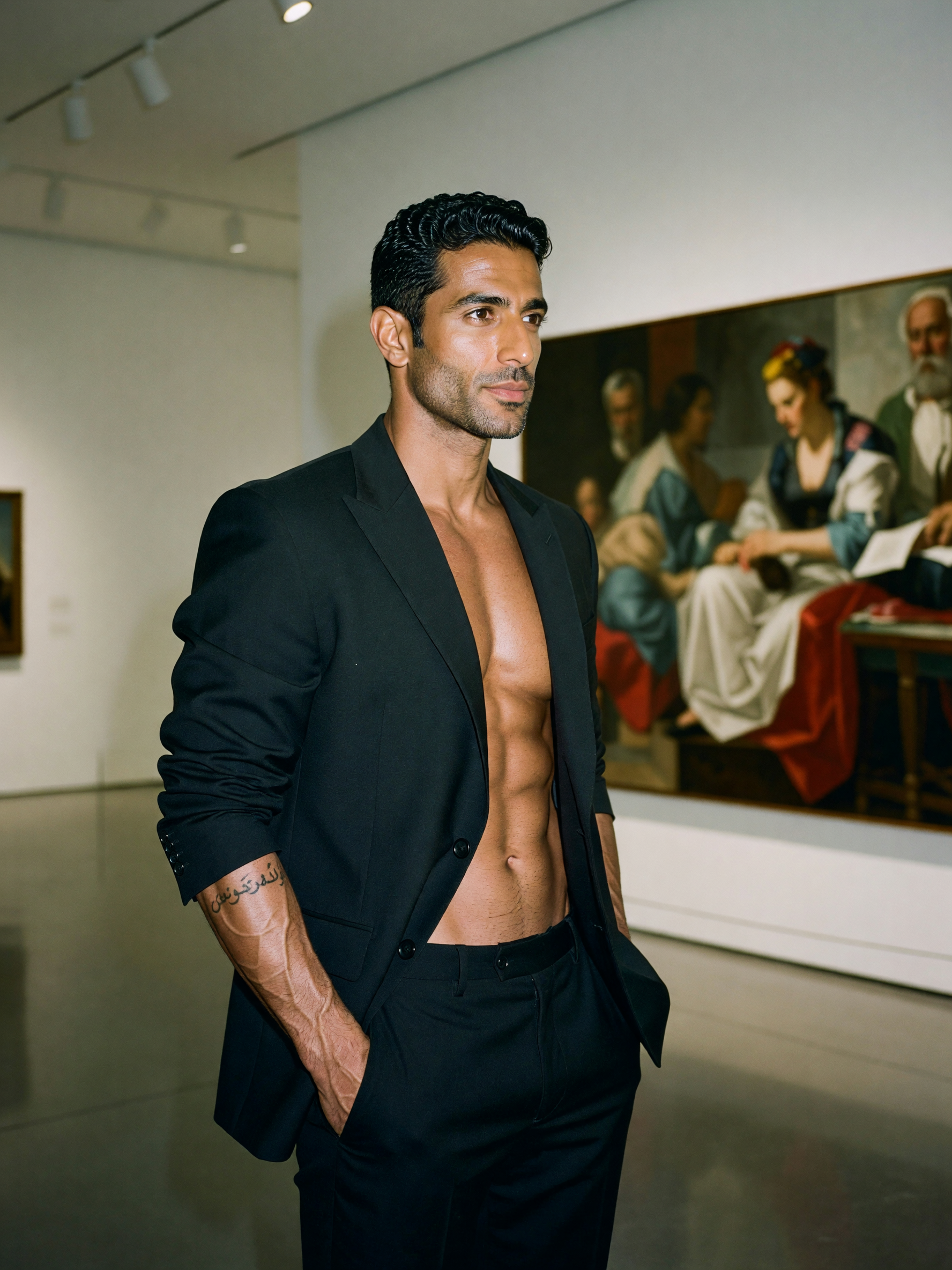 standing in front of a renaissance painting trying to look deep but honestly jus
