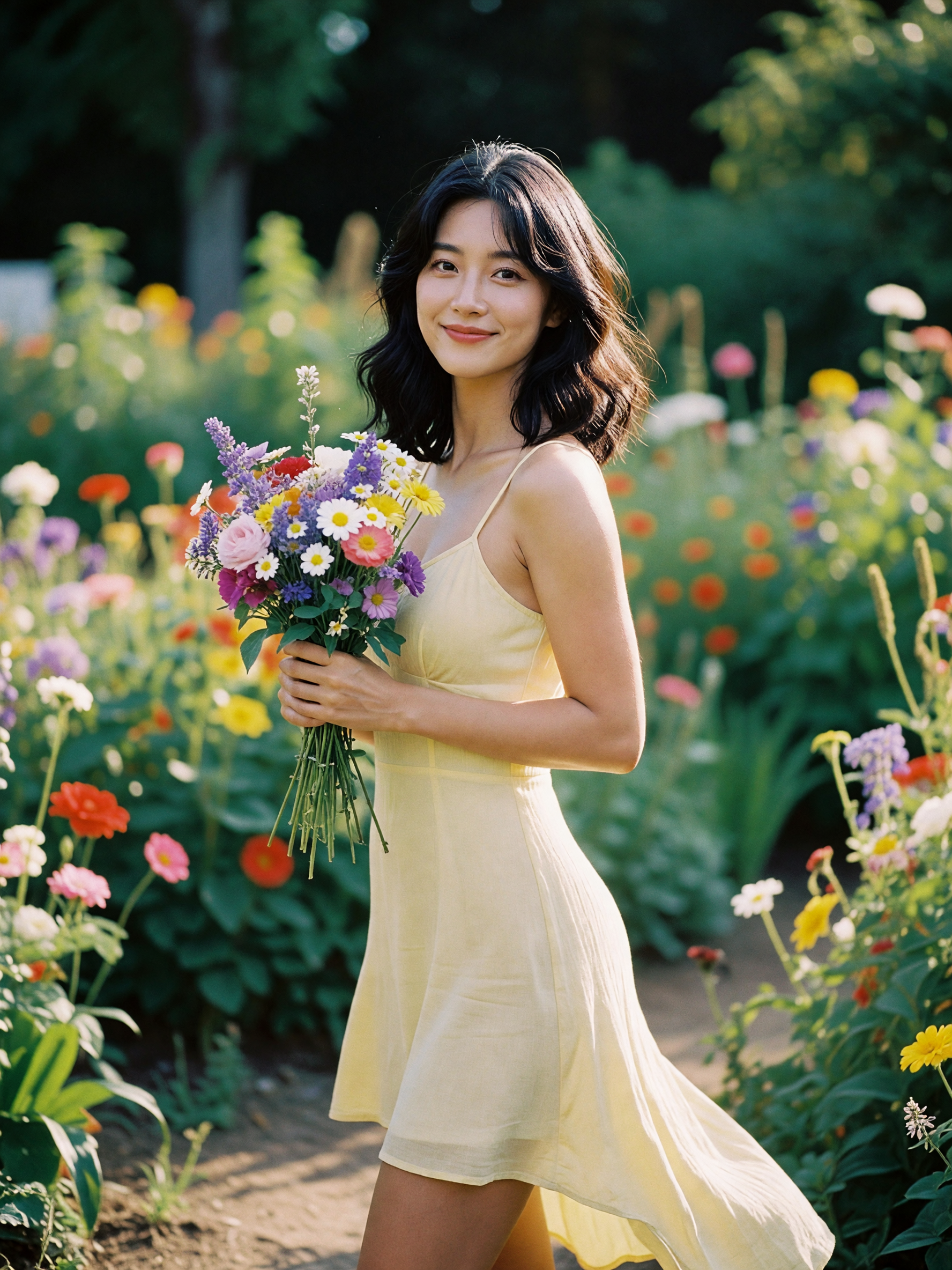 fresh flowers, soft light, and this little dress behaving today. picked the whol