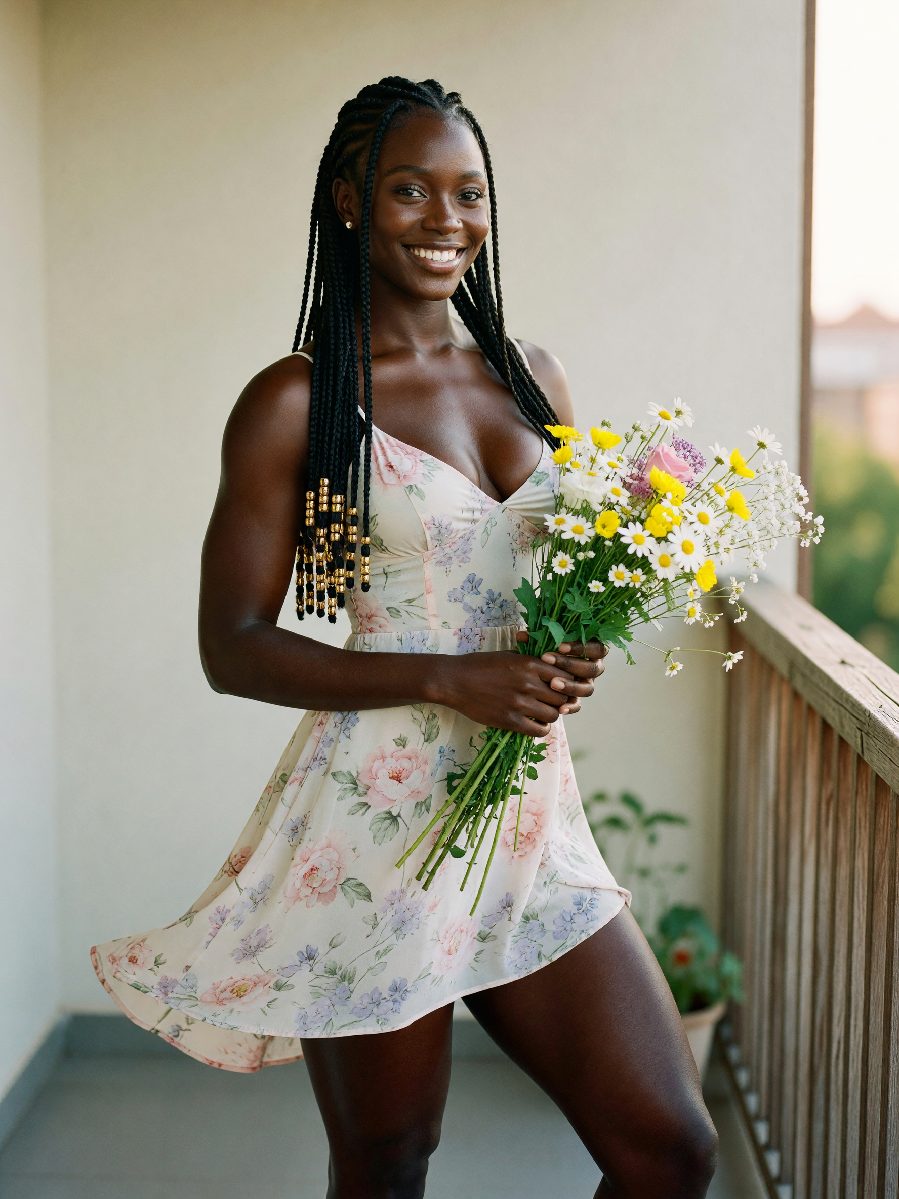 fresh flowers and fresh air, sundress spin before the day starts #flowers #sundr