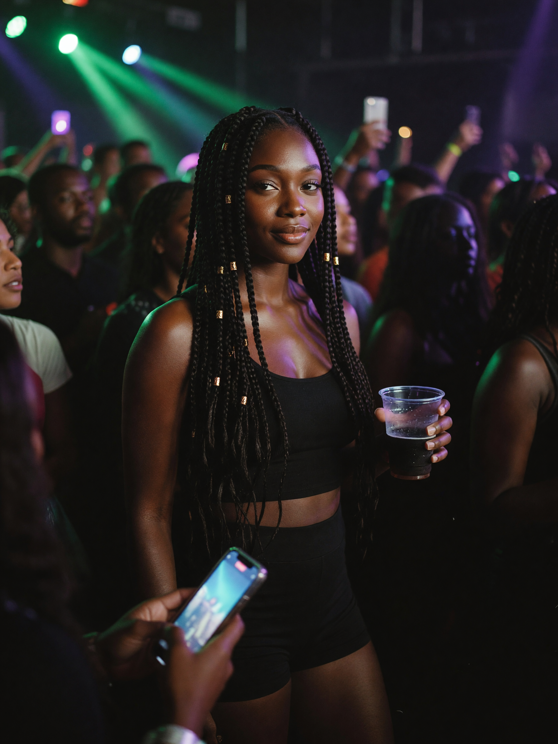 bass so loud my braids are moving on their own. this crop top is surviving one m