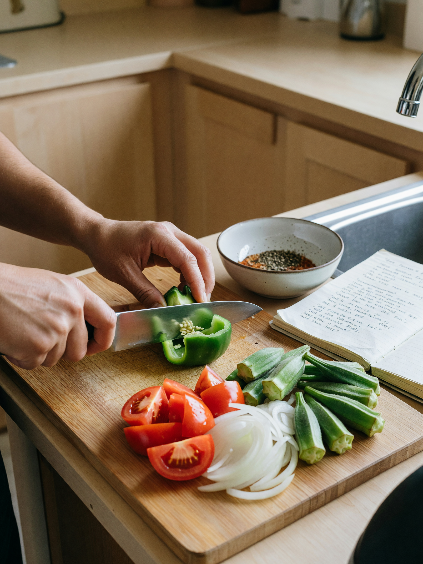 Trying a new okra stew recipe today. The kitchen smells so good already. Recipe 