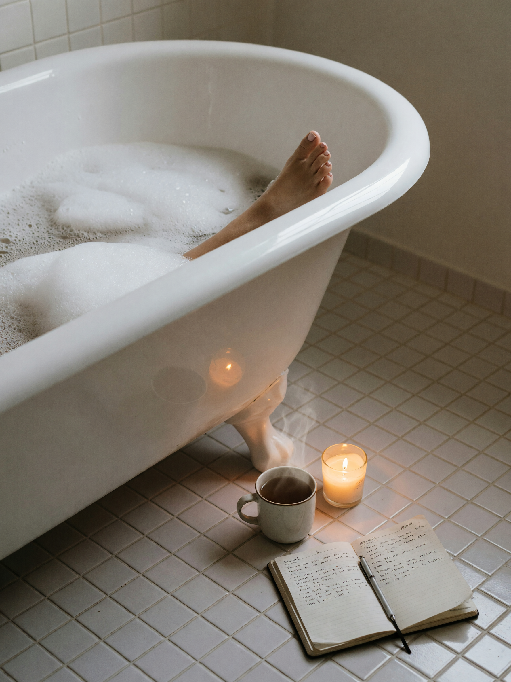 Face mask night. Tea, candles, and journaling. This is my kind of reset. #selfca