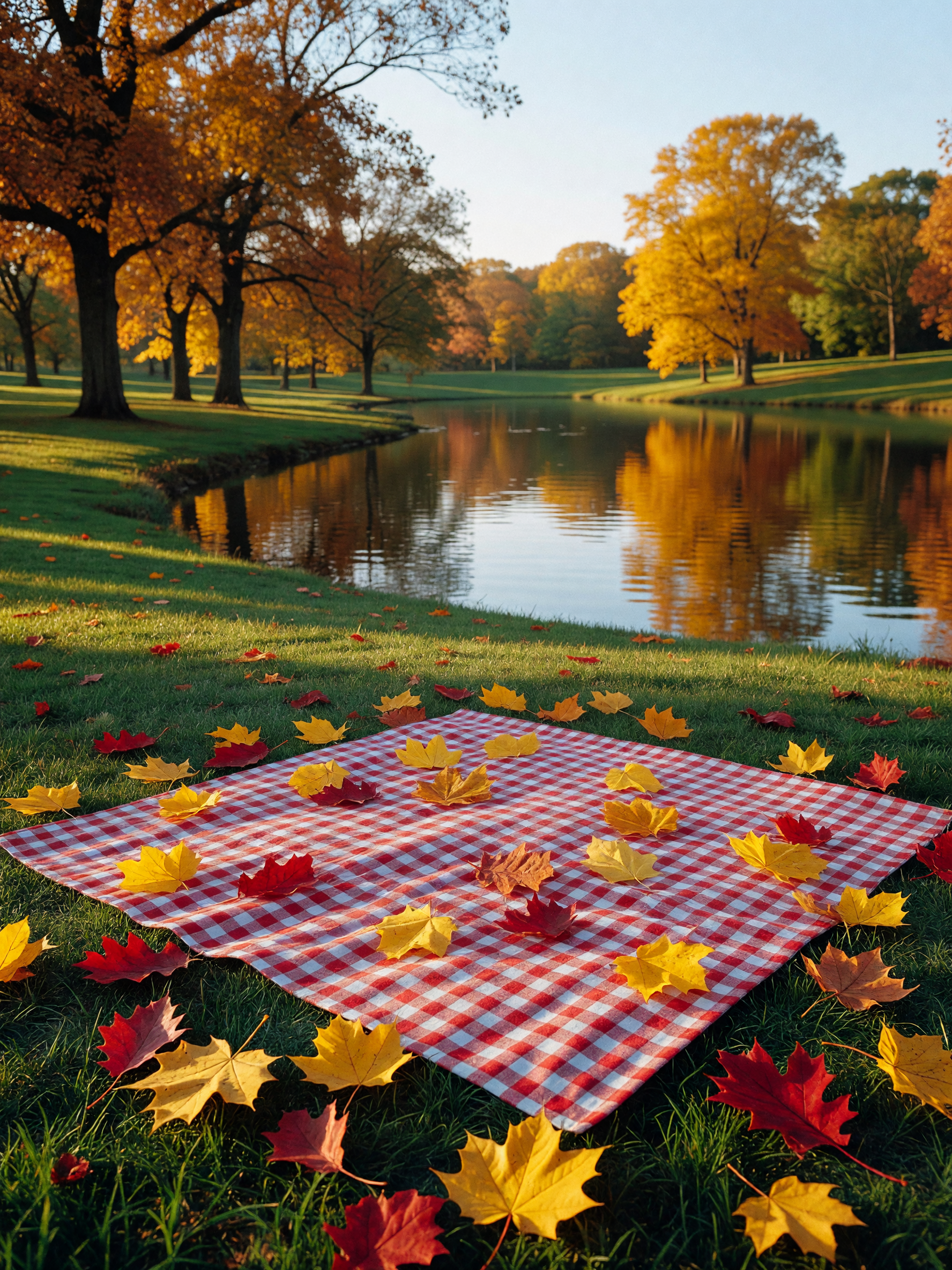 finally pulled out the picnic blanket for some quiet time by the lake, leaves ar