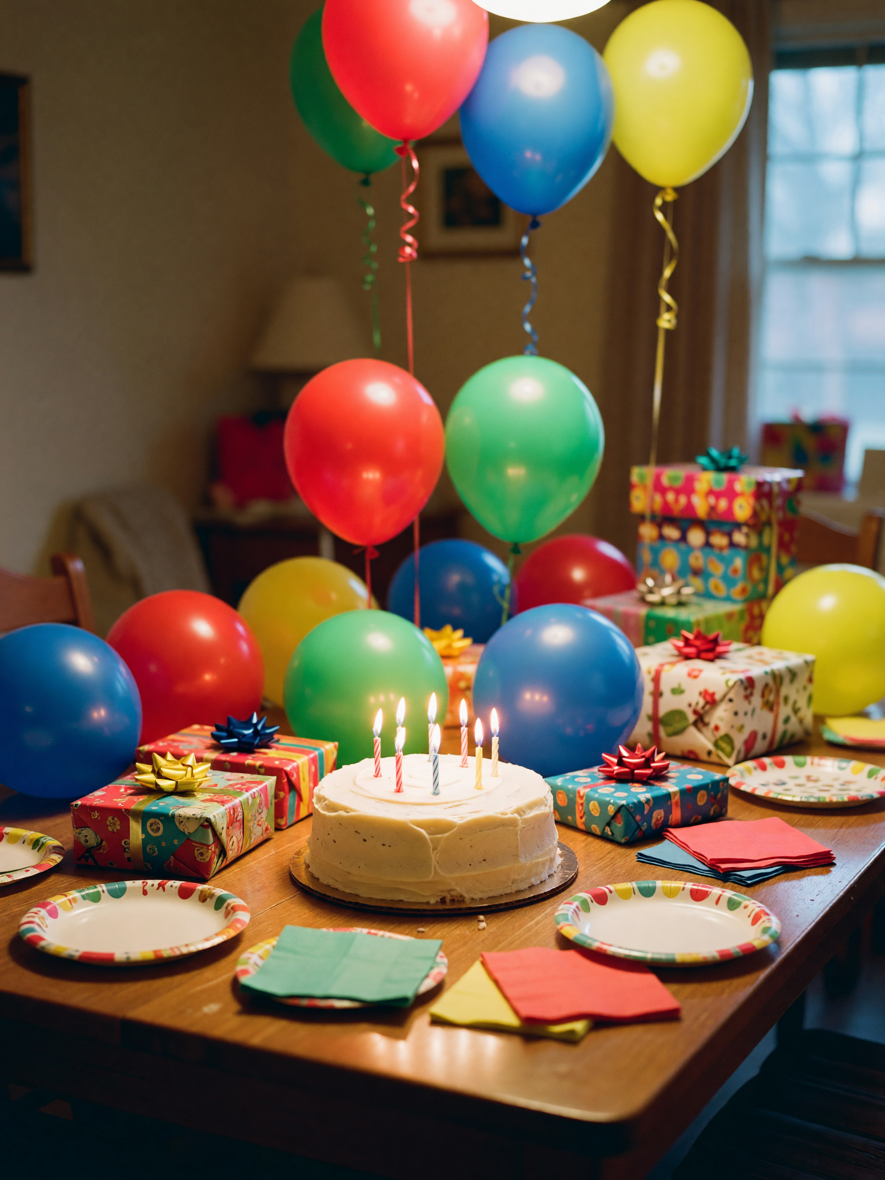 cake is cut, candles blown out, and the whole family is here making memories. gr