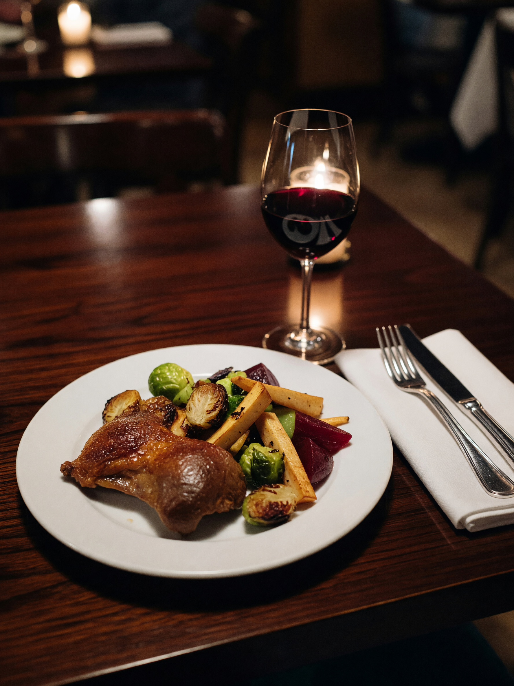 got the duck confit and instantly regretted not ordering two. wine's good though