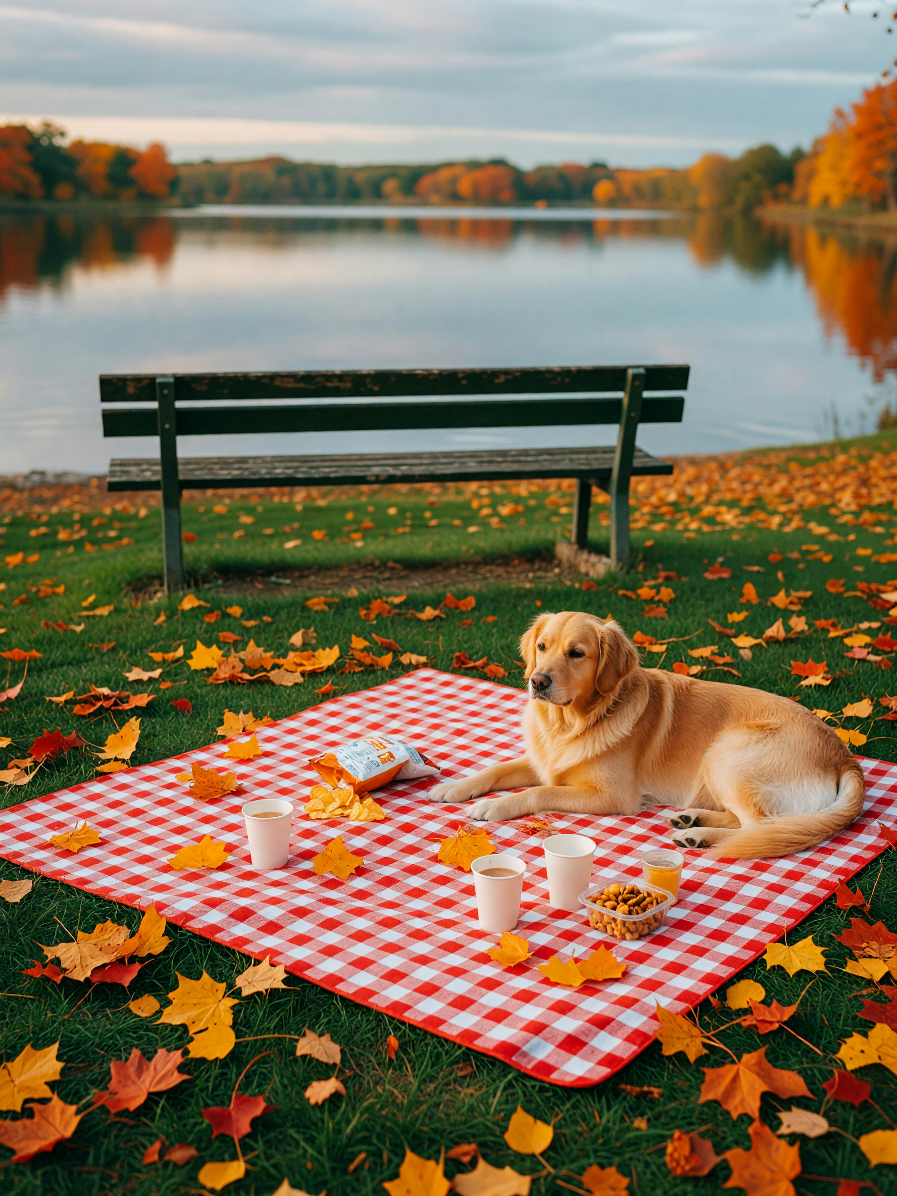 beau claimed the corner of the blanket and refused to move. autumn leaves everyw