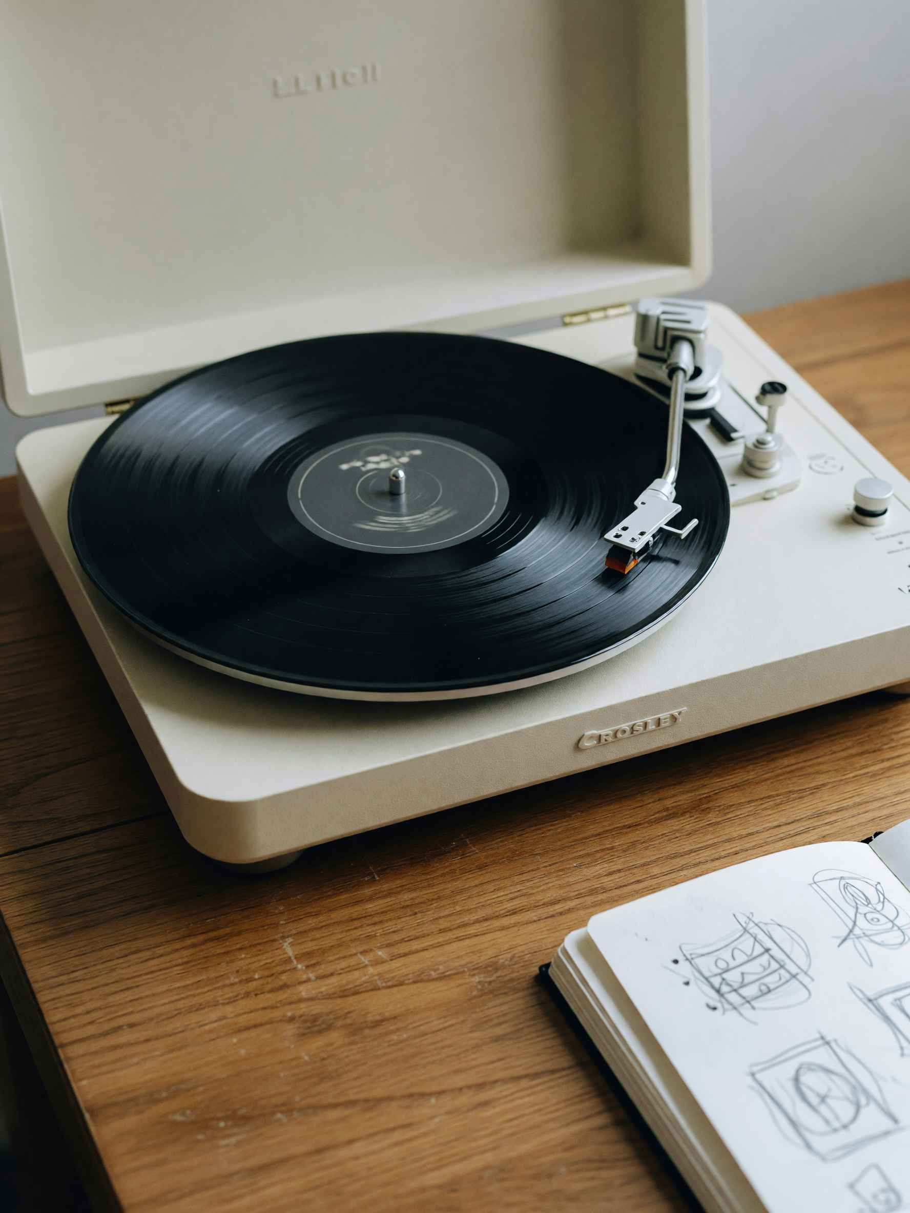 finally got the new crosley set up, listening to the same record on repeat while
