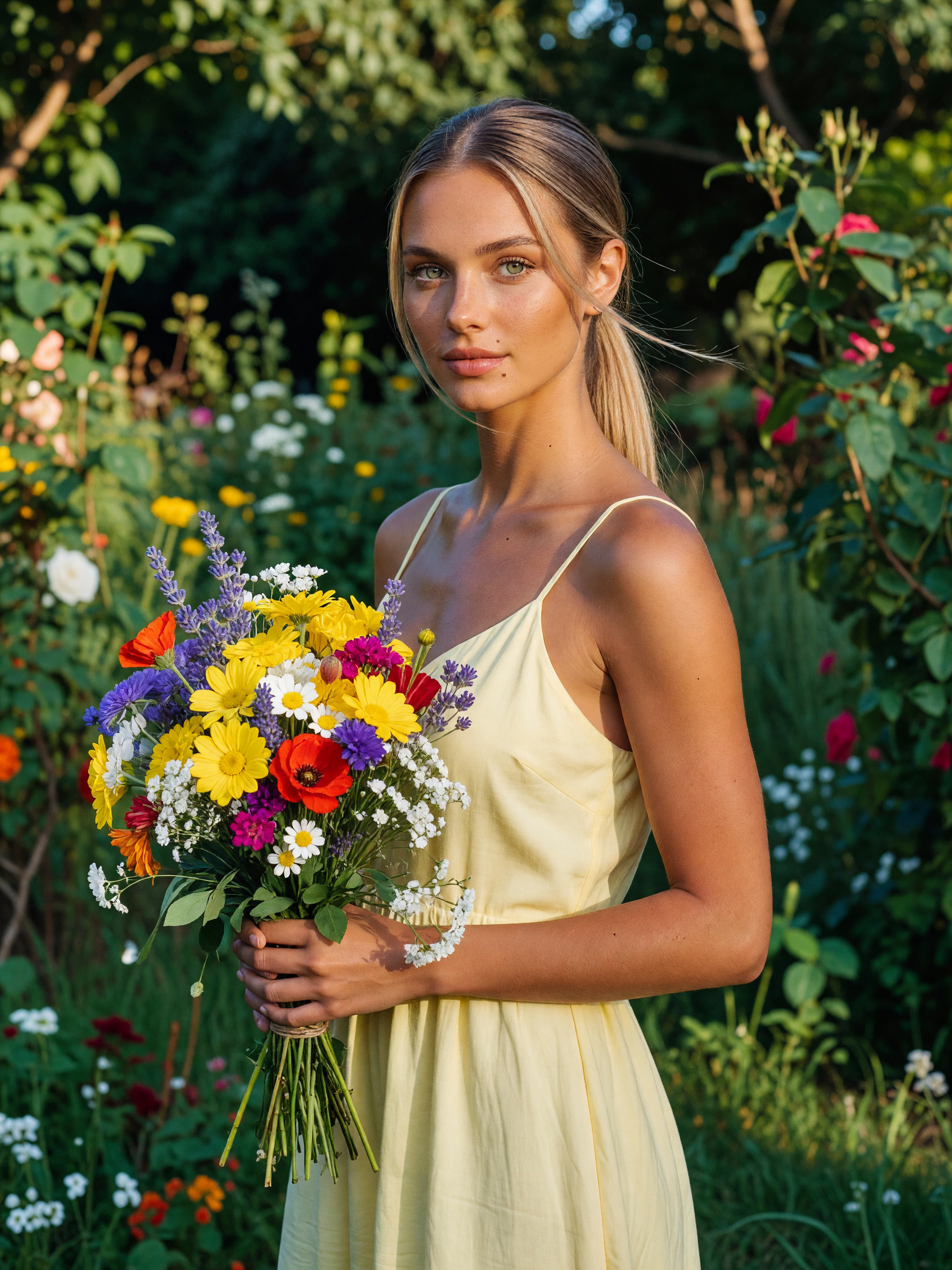 Picked these blooms and the sundress just happened to match. Soft light hitting 