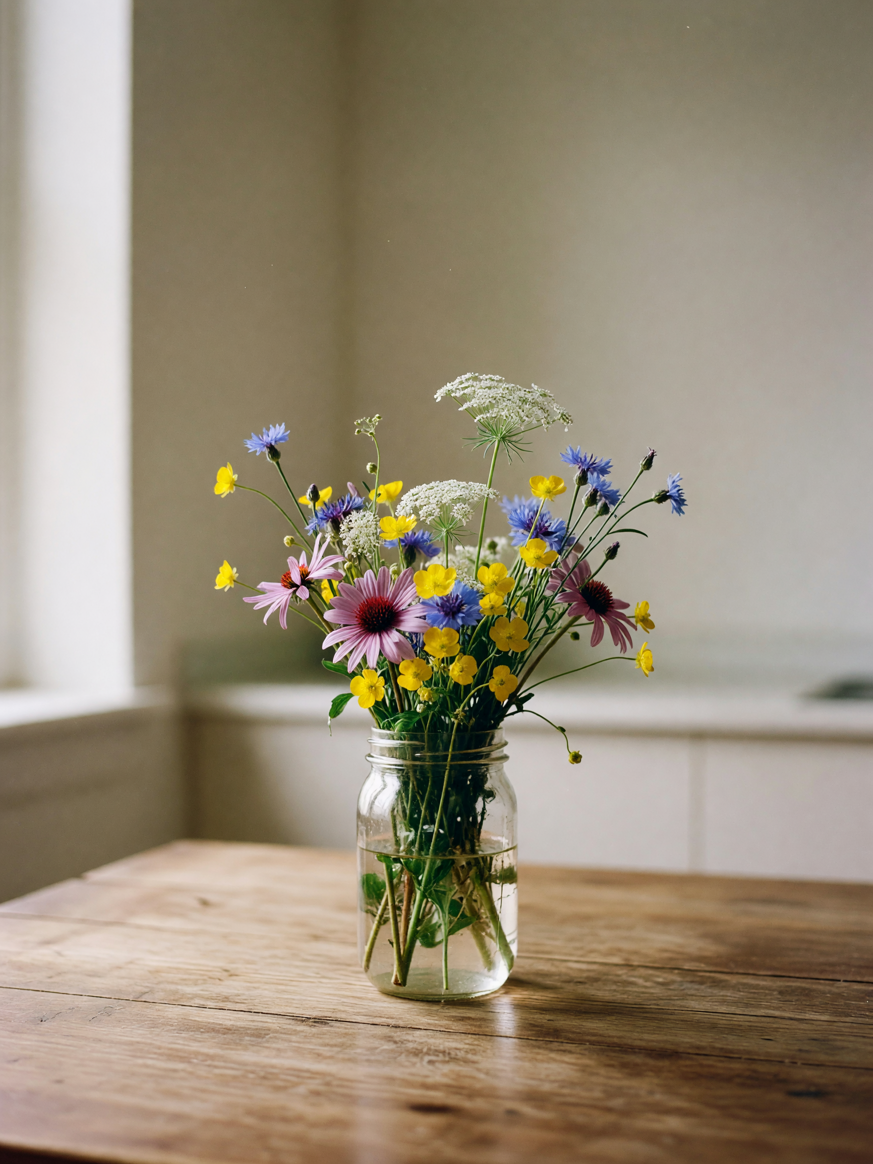 picked these wildflowers on the hike and they're sitting here looking quietly be
