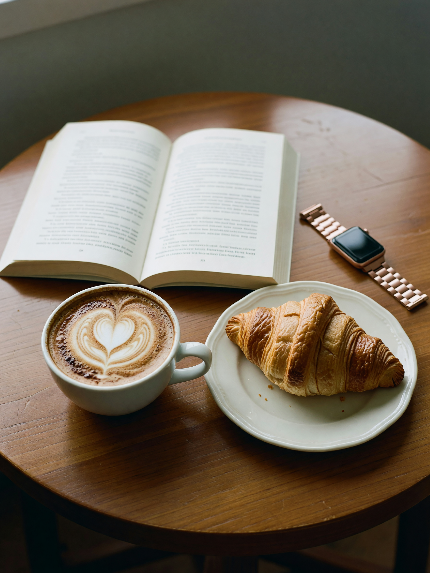 croissant didn't stand a chance. coffee is somehow still hot even though i read 