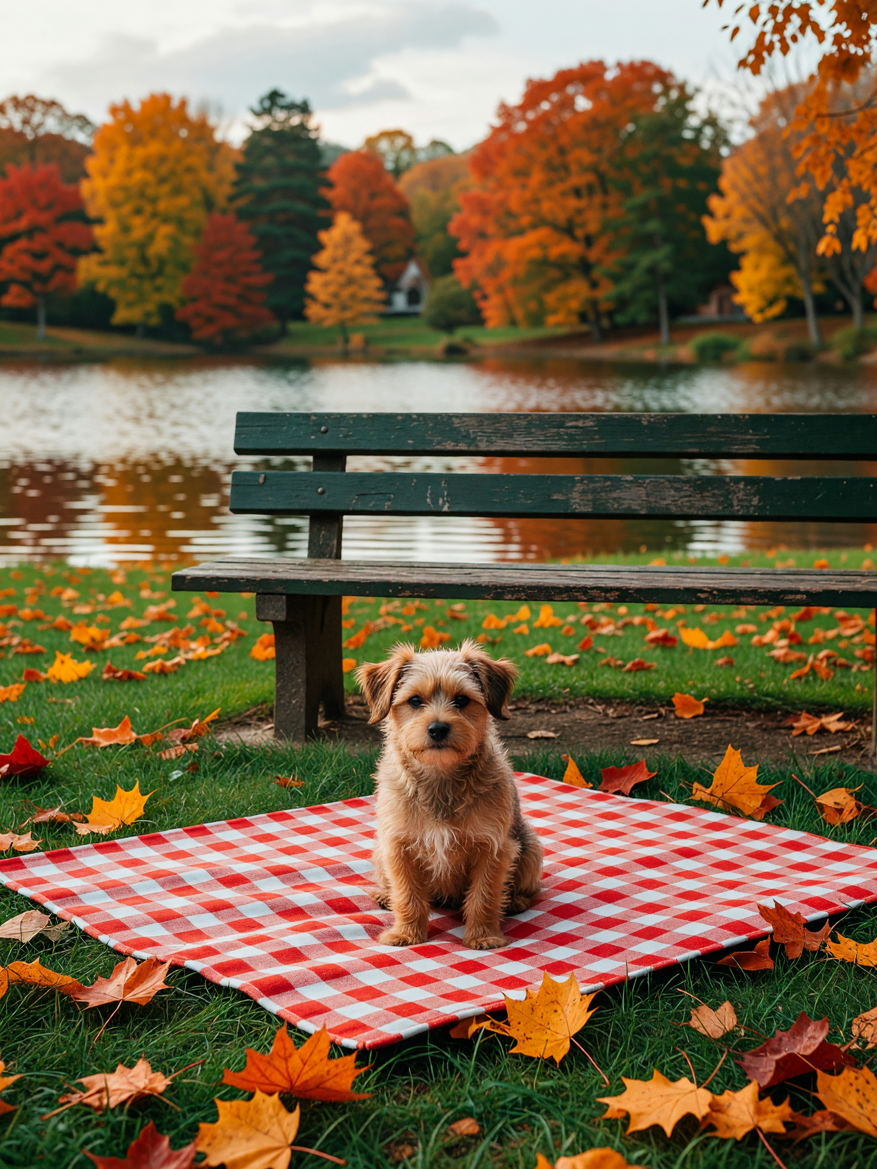 Took Mochi out for some grass and leaves before the weather flips again. #fallwa