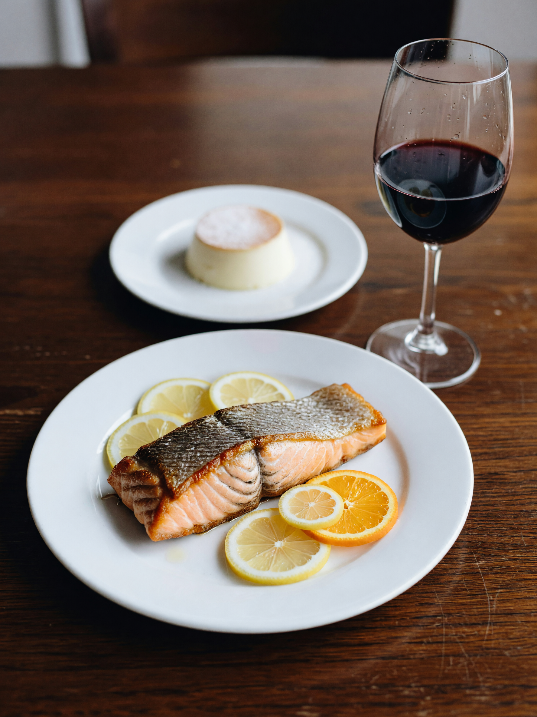 finally got the new special,seared salmon with that bright citrus sauce. they br
