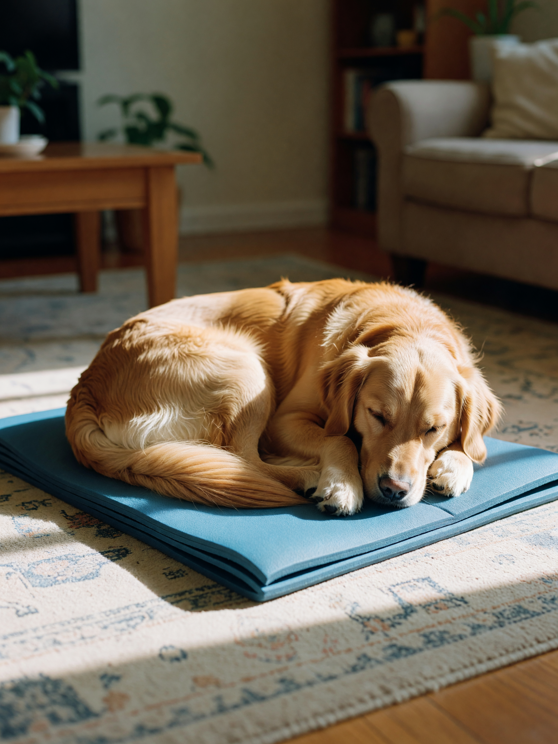 luka found the perfect spot for his afternoon nap, right on my yoga mat. he look