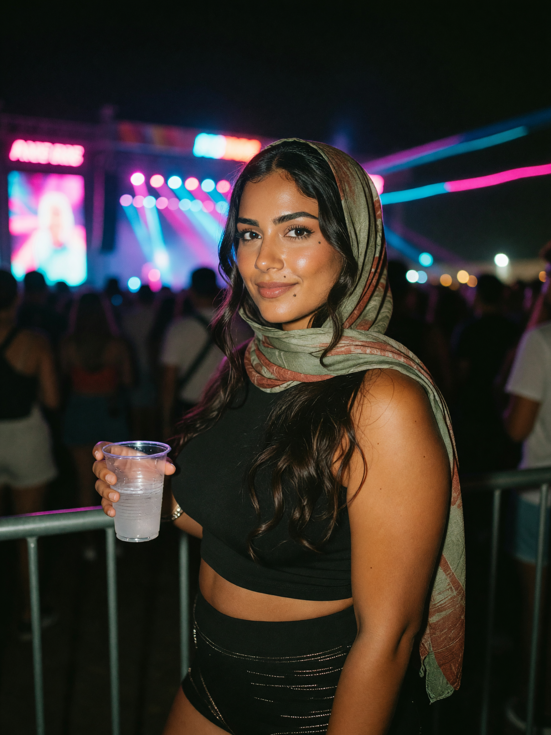 neon lights in my drink and bass in my chest. this crop top survived the whole s
