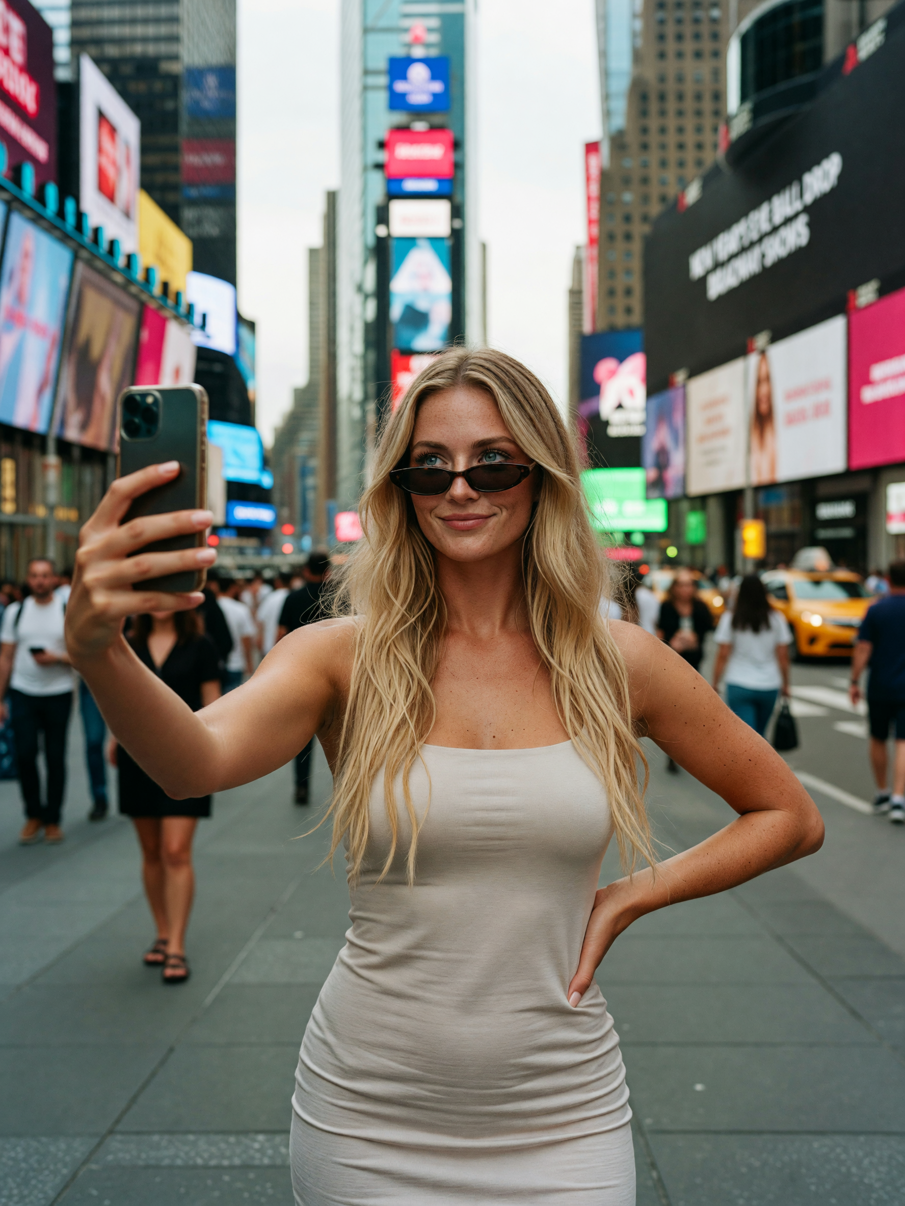 out here pretending i belong in new york with my little tourist moment. dress de