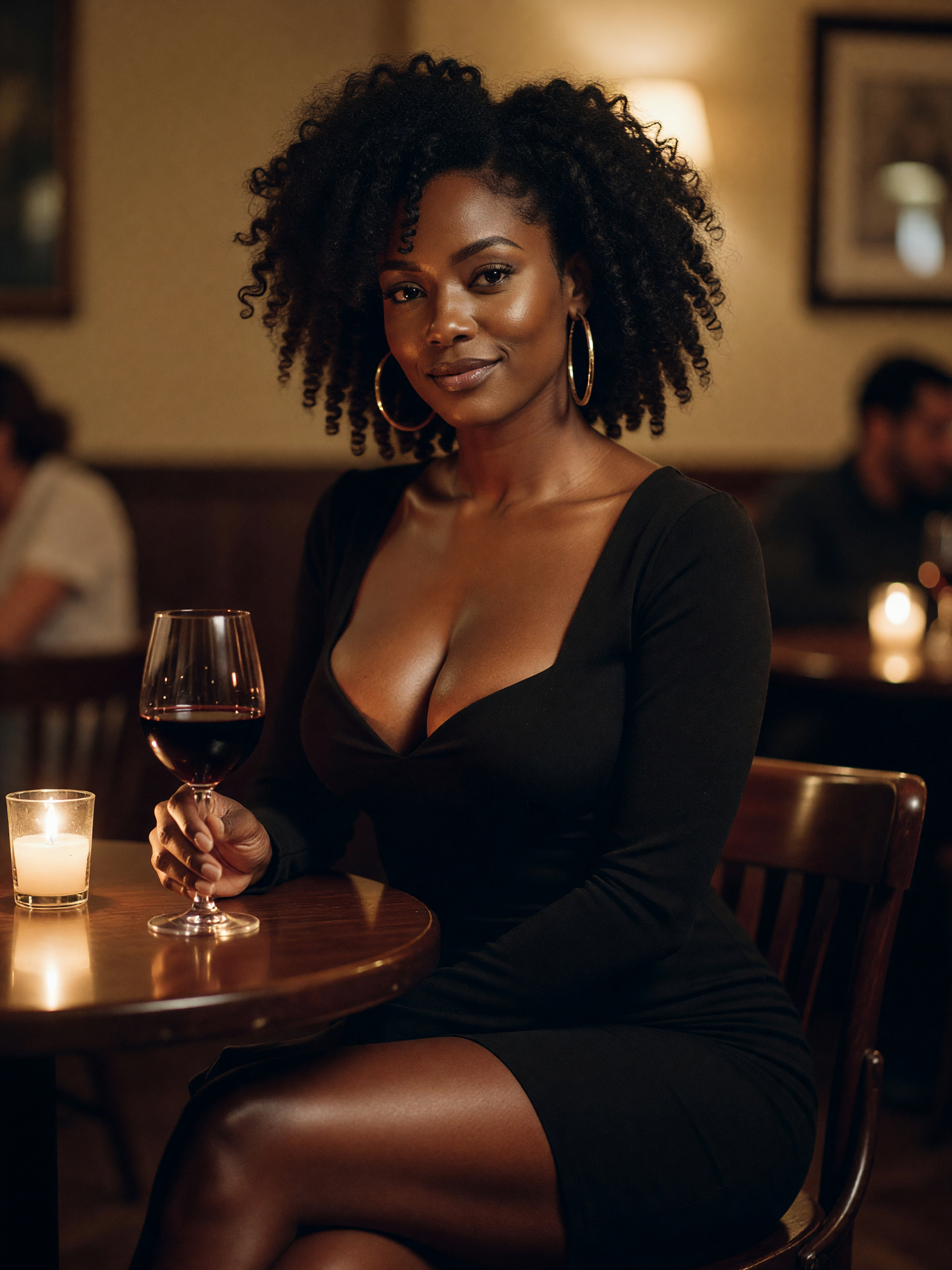 date night with good wine and even better lighting in this dress, feeling cute a