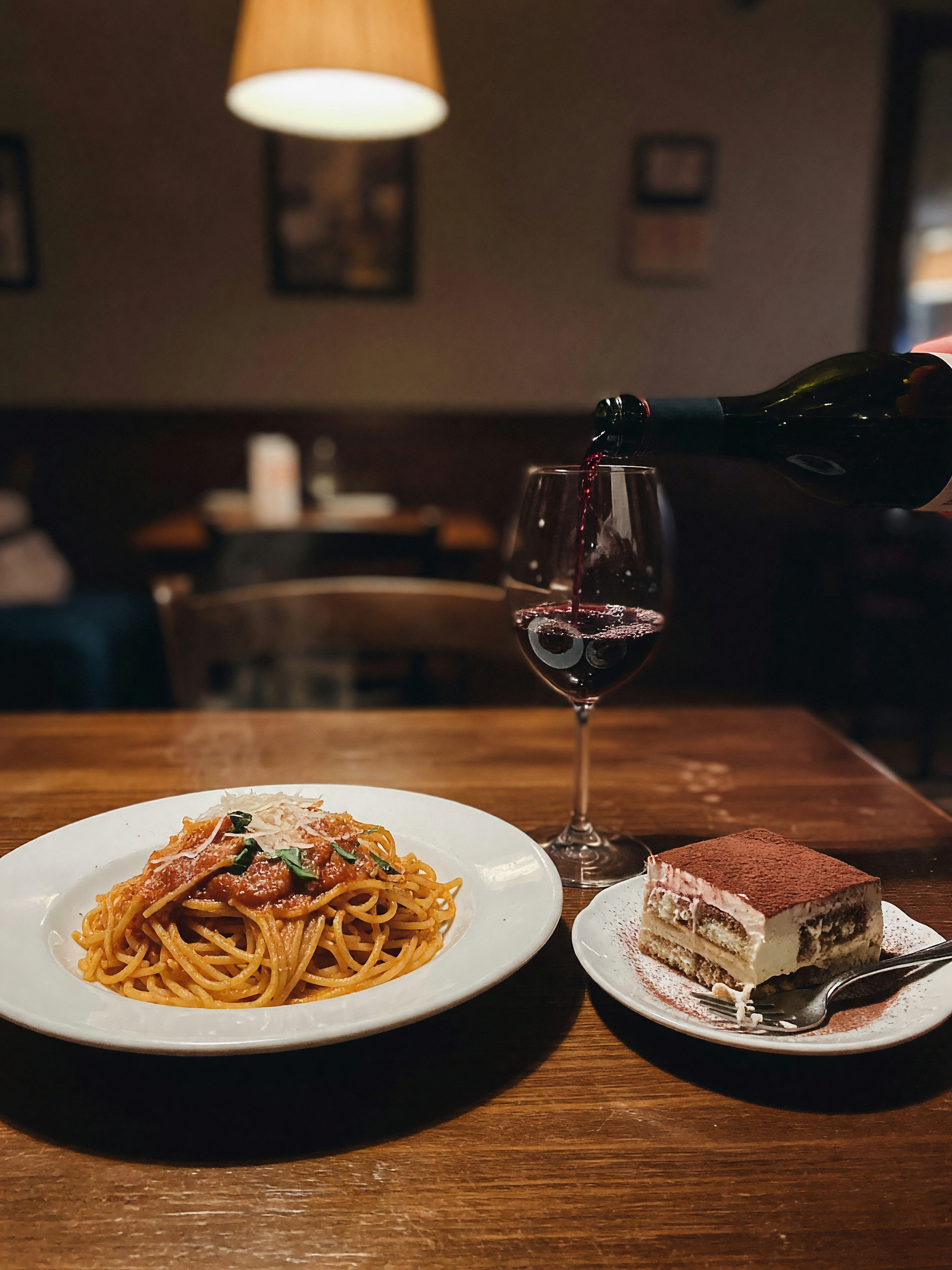 date night plated up right. wine poured, pasta ready, and tiramisu waiting at the end #datenight #di