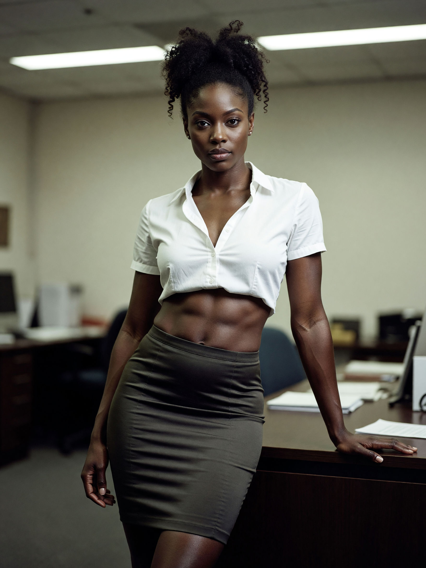late night at the desk but this pencil skirt is doing all the heavy lifting toni