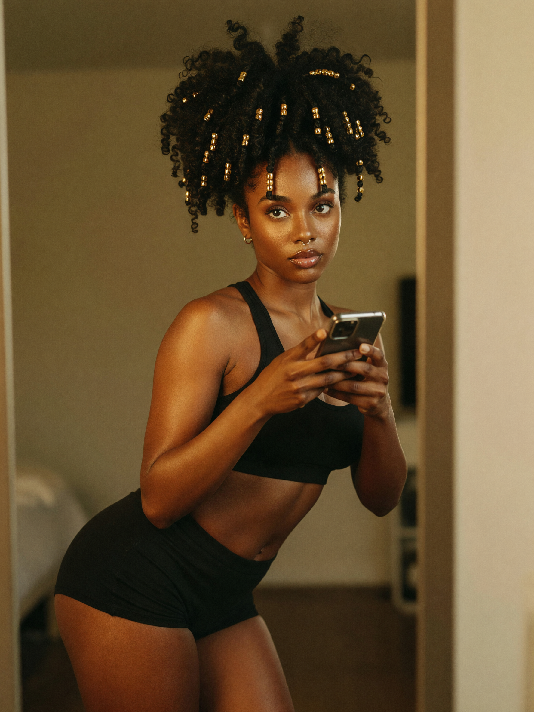 just checking if the sports bra survived the wash and the mirror agreed #selfche