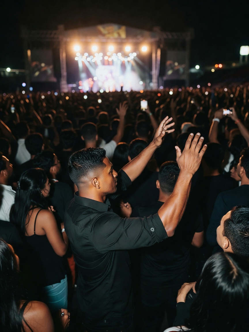 Caught the energy from the back rows tonight. Stage lights hitting different whe