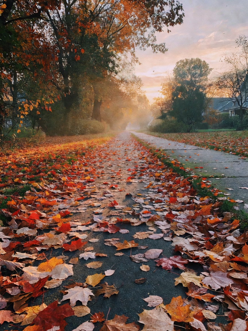 early walk through the neighborhood with the leaves turning already. nothing lik