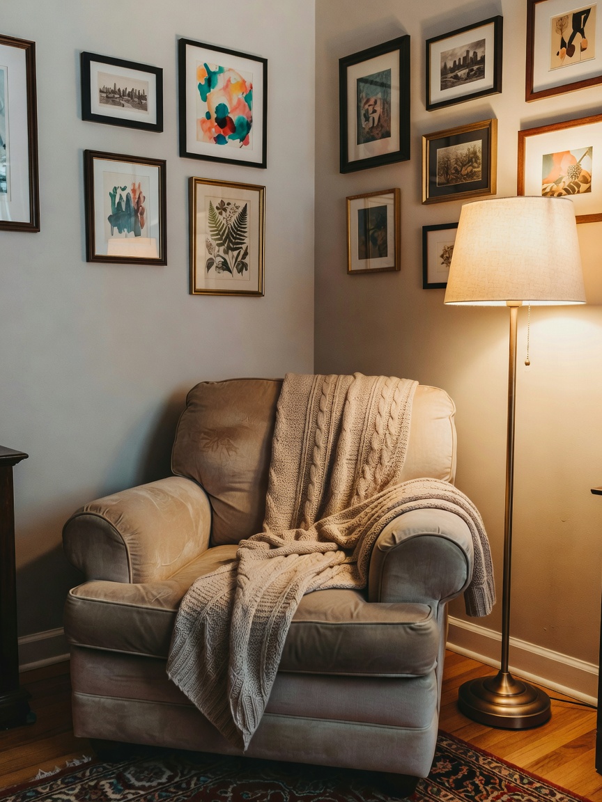 finally finished this little reading nook and i'm lowkey obsessed. the light hit