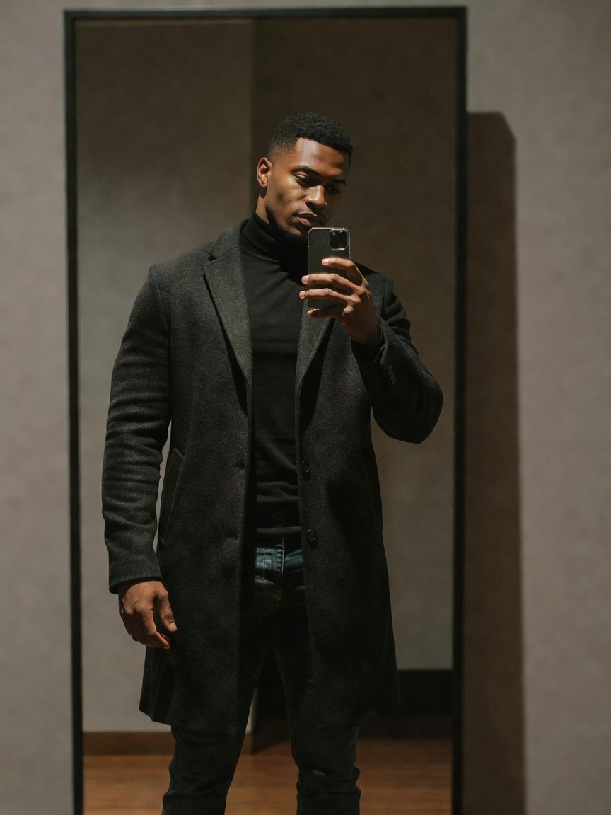 monday uniform sorted. the new wool coat is doing exactly what i hoped it would.