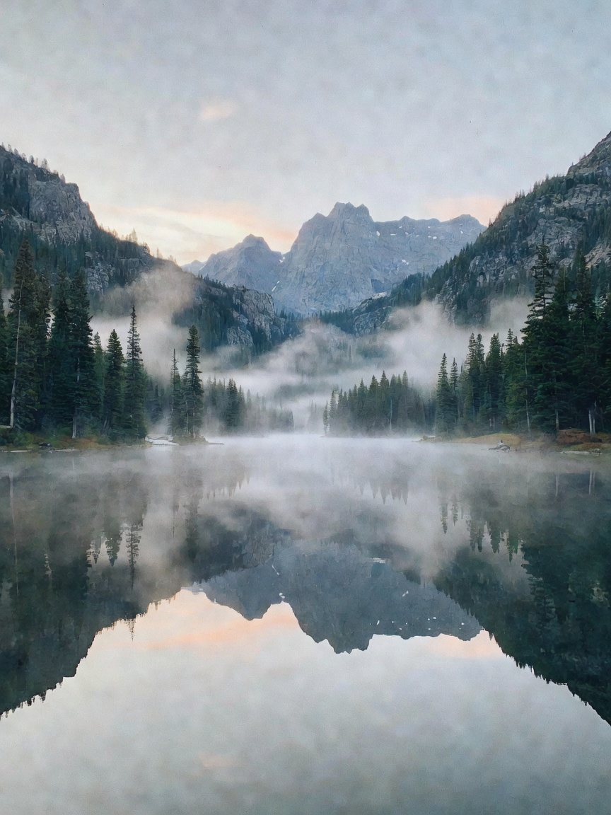 hiked up early to catch the lake reflection before the crowds. sat there thinkin