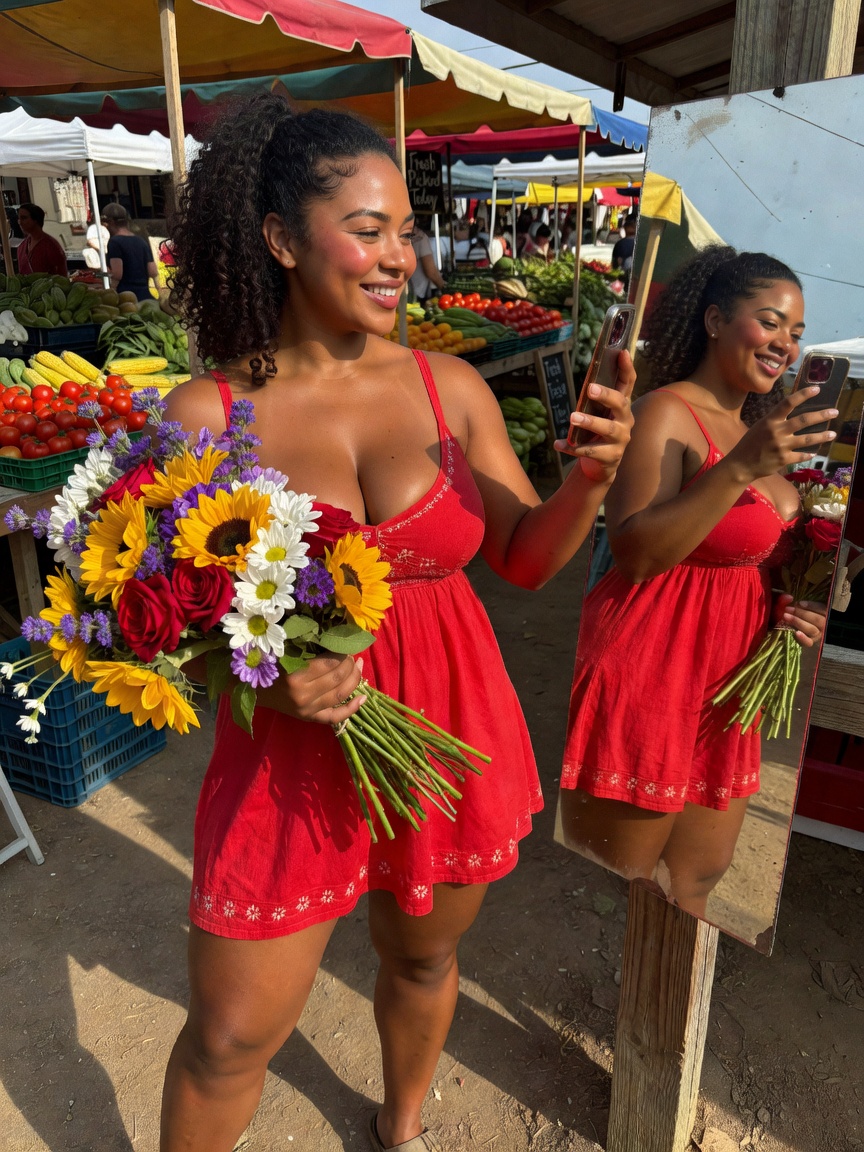 sun kissed and feeling myself in this flowy sundress, nothing beats fresh flowers and good energy 🌻