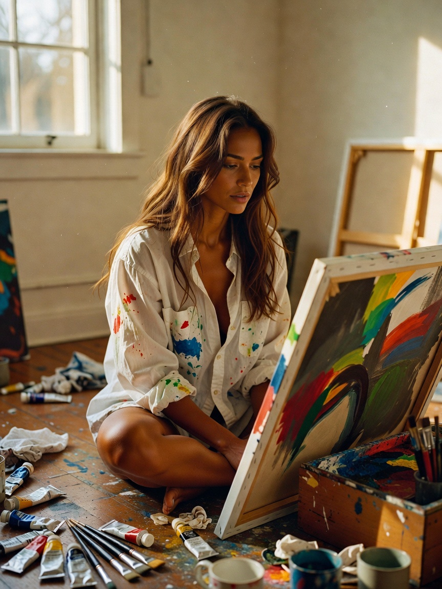 Casual afternoon spent painting and getting messy. Nothing beats creating someth