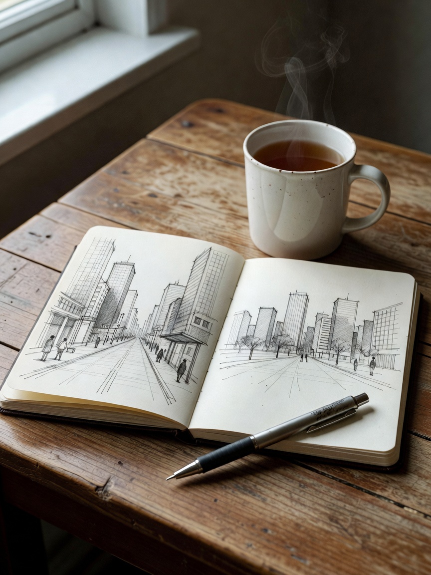 Late night sketchbook session after a long day. There's something about creating