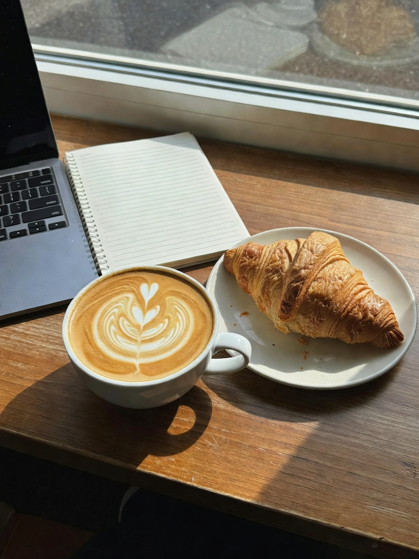 Morning fuel while sketching new concepts. The latte art never disappoints here 