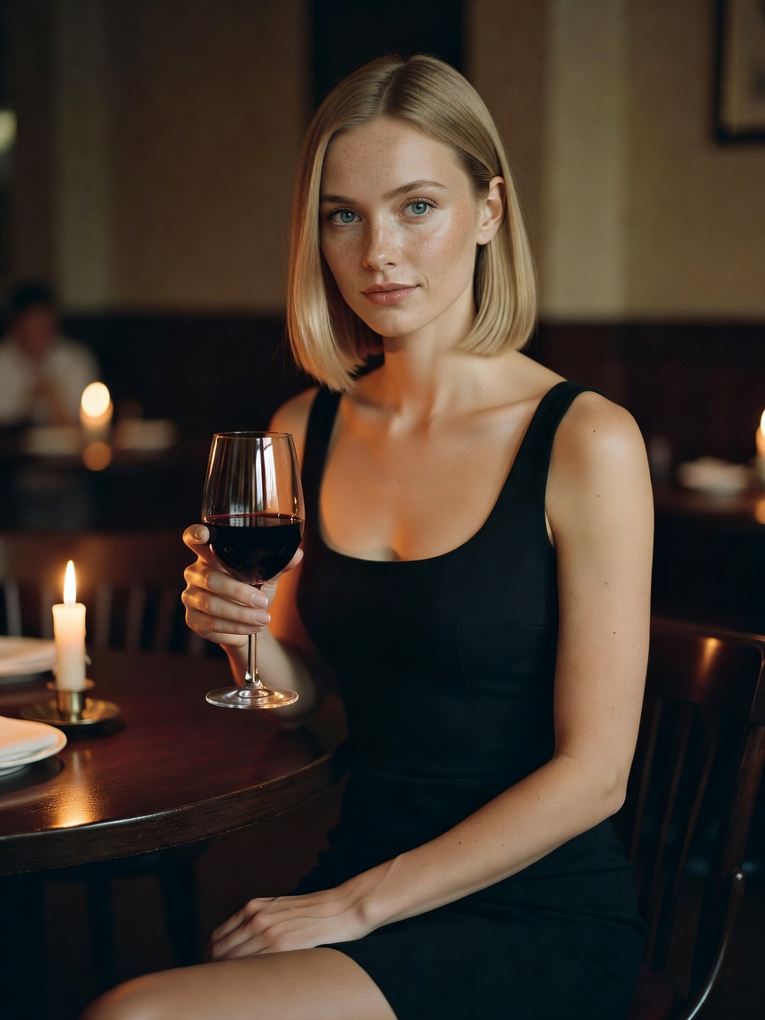 date night done right, little black dress and even better wine. no filter needed