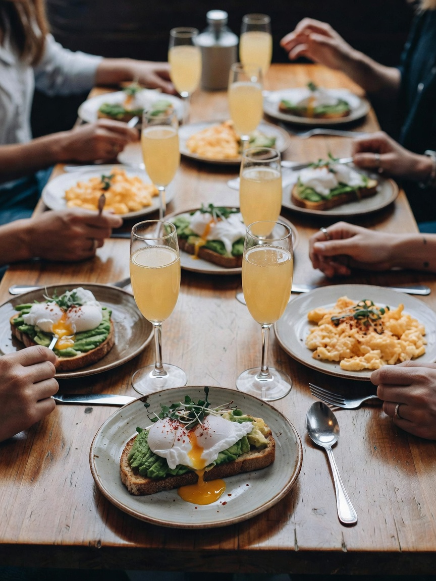 Sunday brunch with the lads - good food, better laughs and way too many mimosas.