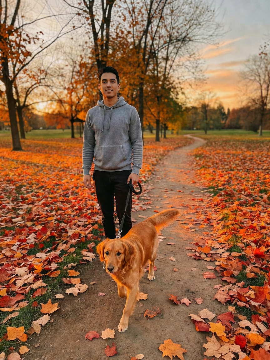 early sunrise walk with luna before the city wakes up. nothing beats crunching through these autumn 